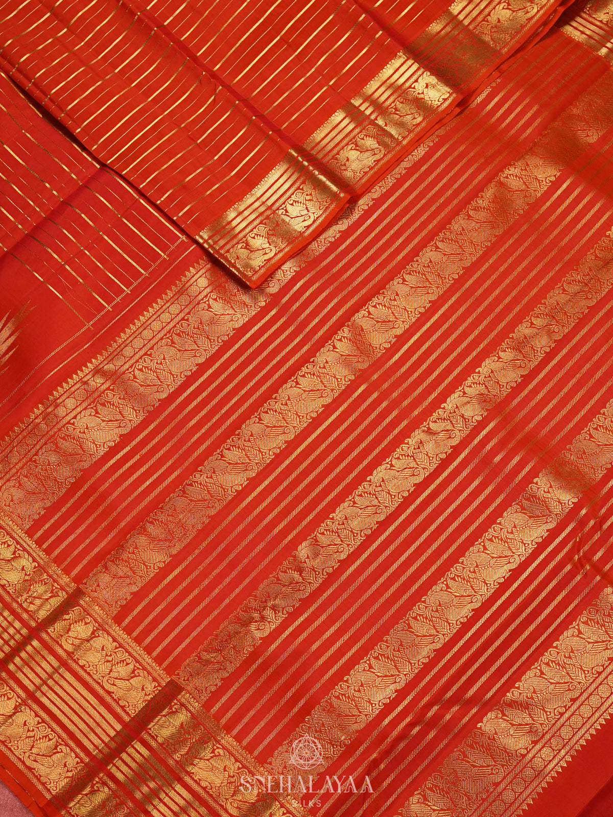 Orange Kanjivaram Silk Saree