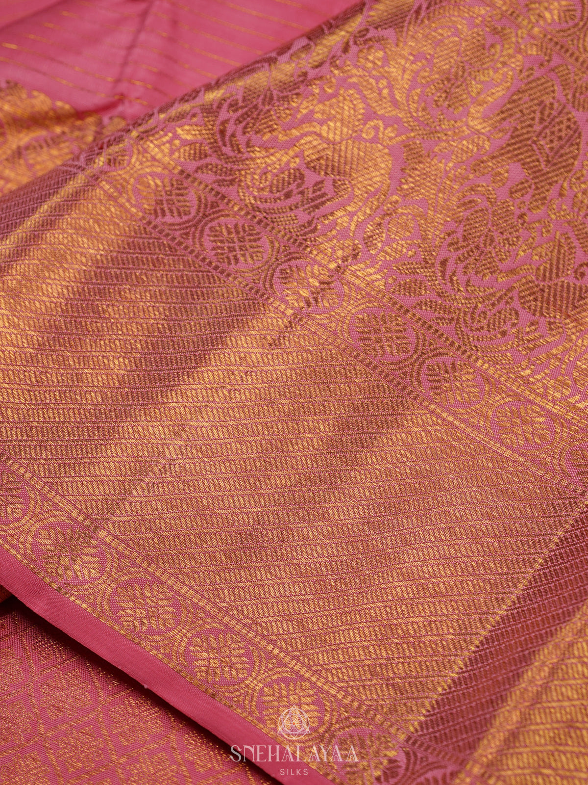 Baby Pink Kanjivaram Silk Saree