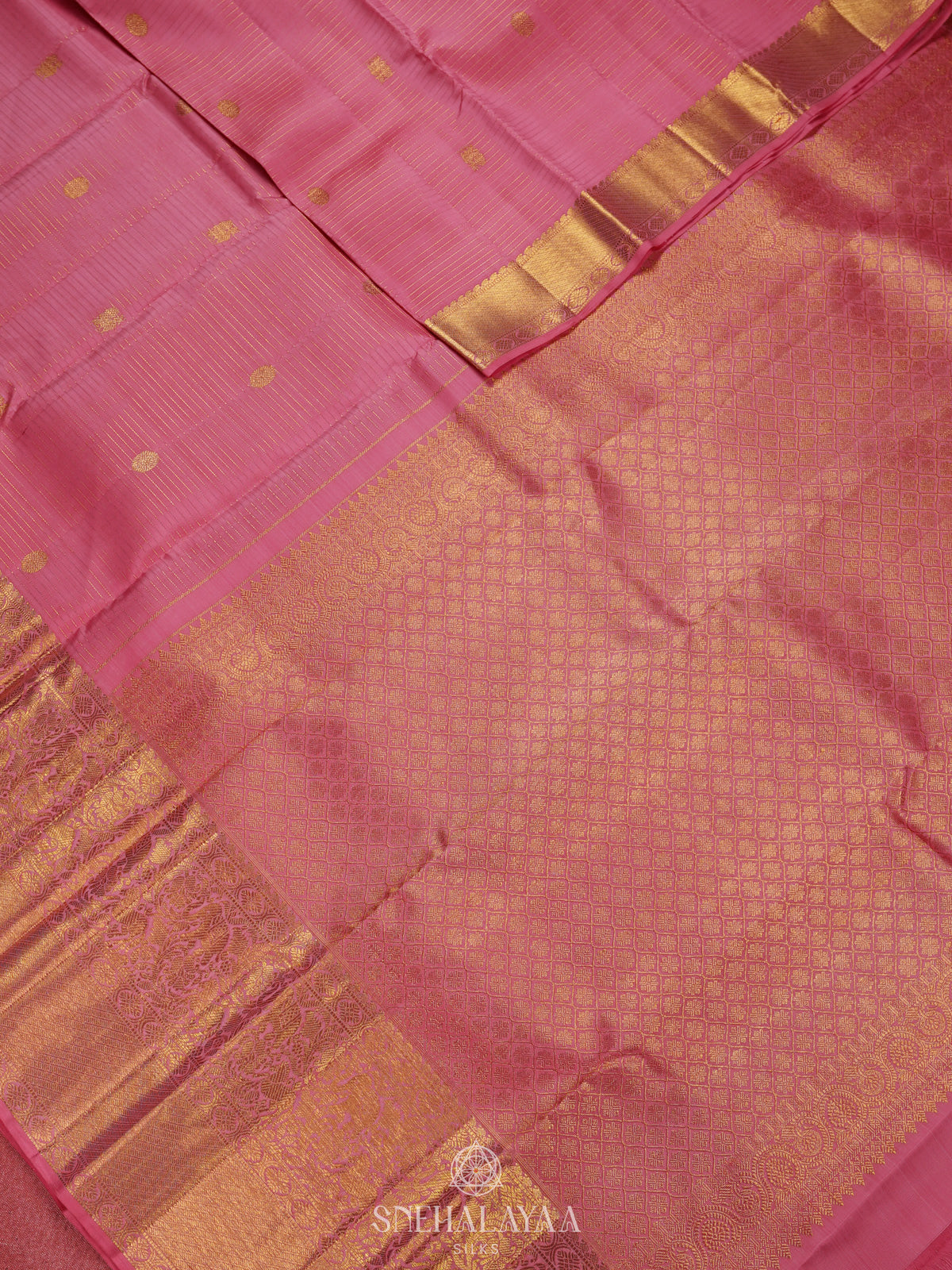 Baby Pink Kanjivaram Silk Saree