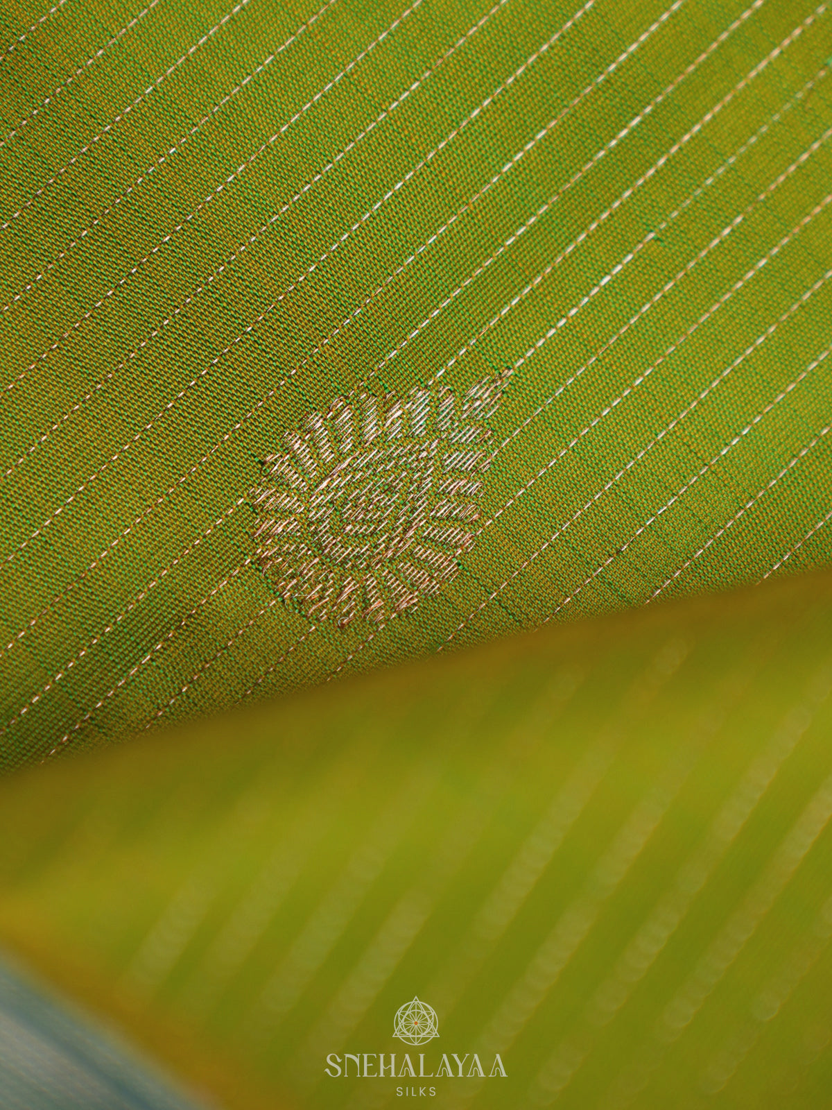 Lime Green Kanjivaram Silk Saree