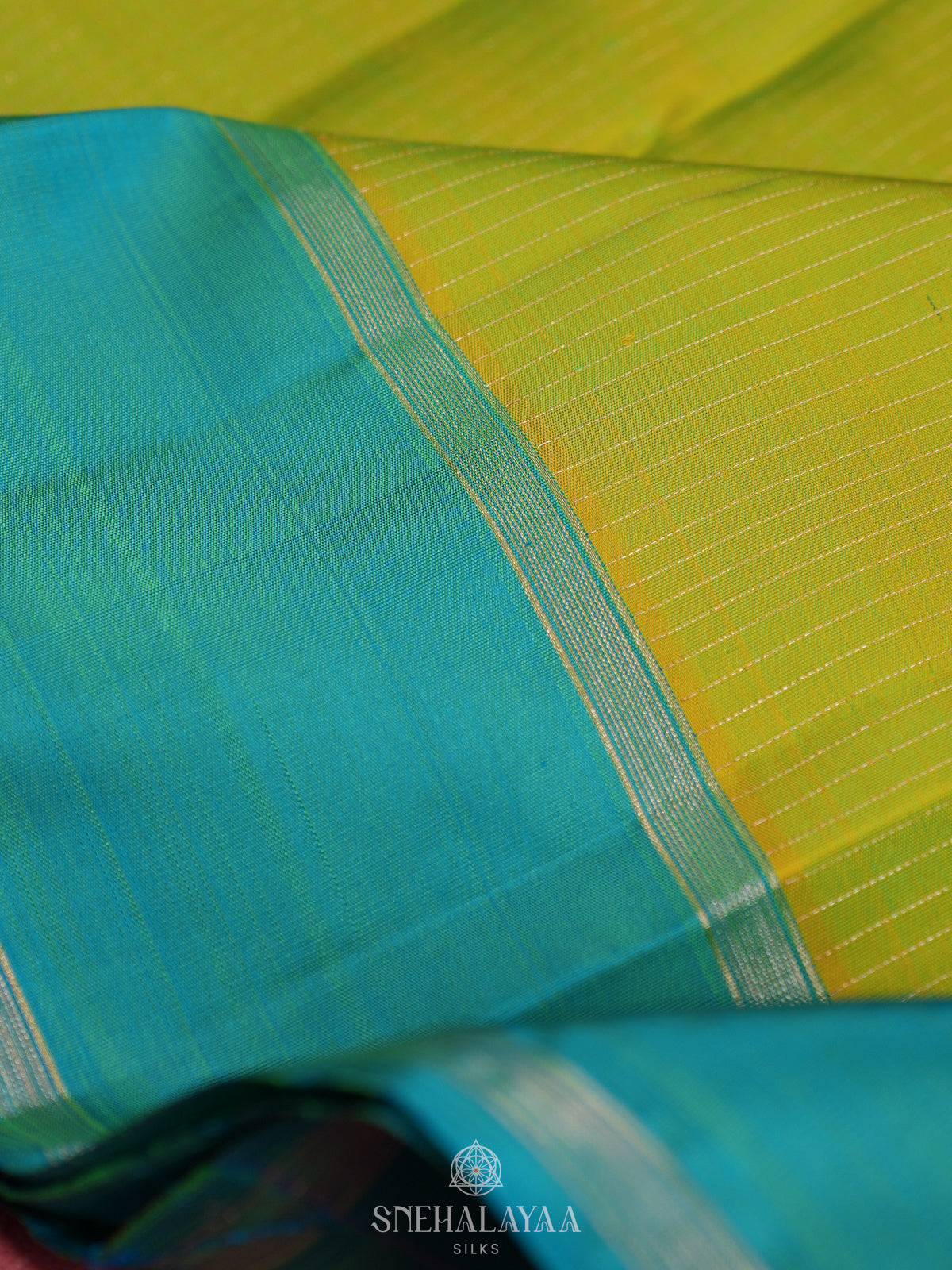 Lime Green Kanjivaram Silk Saree