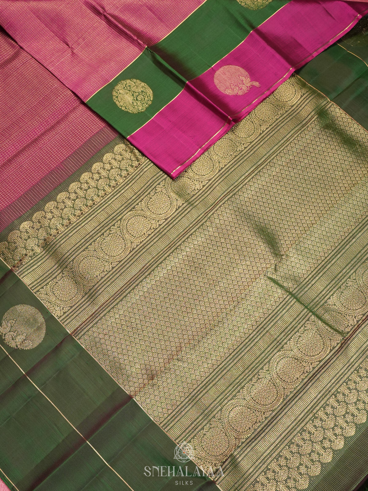 Magenta Pink Kanjivaram Silk Saree