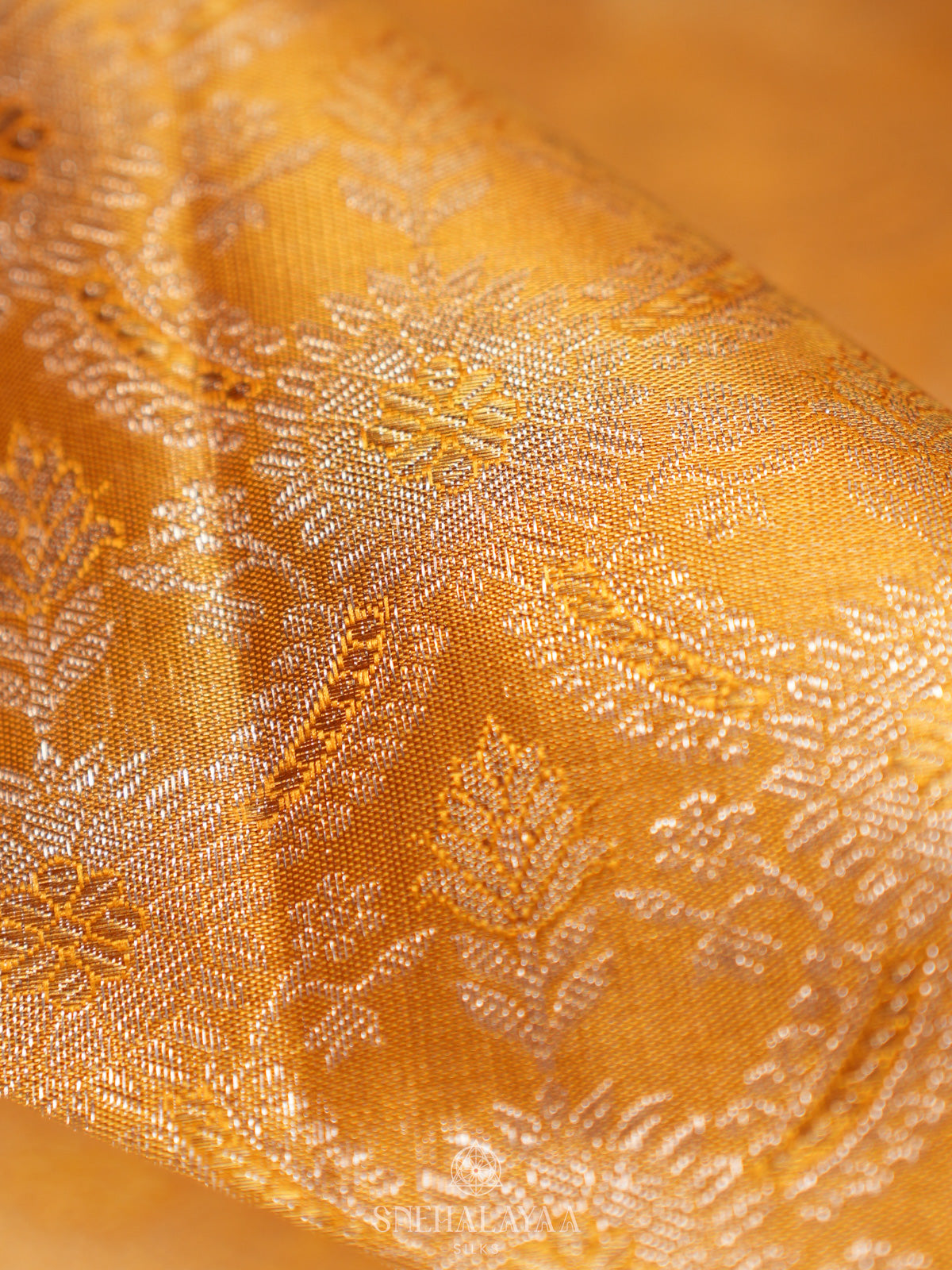 Golden Yellow Kanjivaram Silk Saree