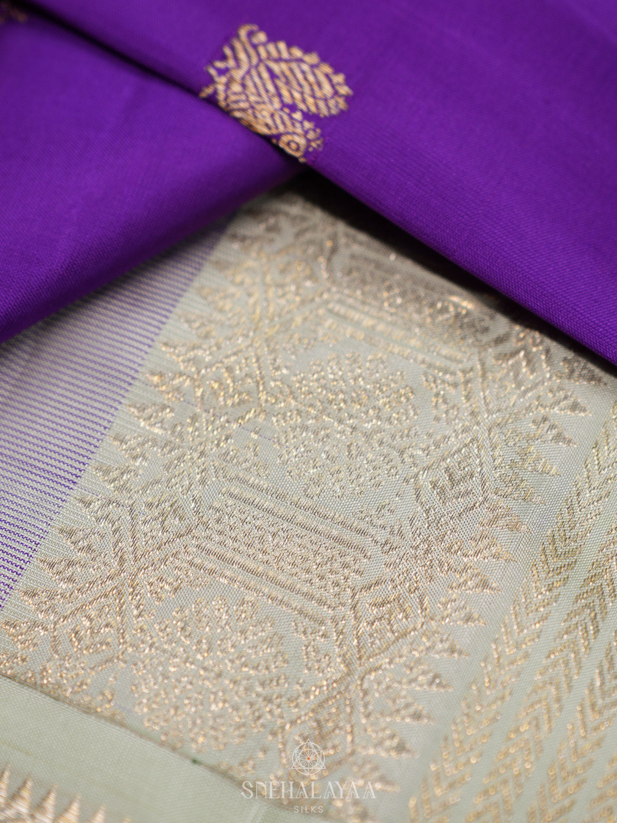 Purple Kanjivaram Silk Saree