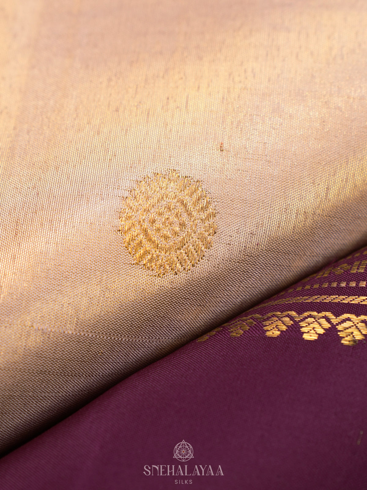 Cream Kanjivaram Silk Saree
