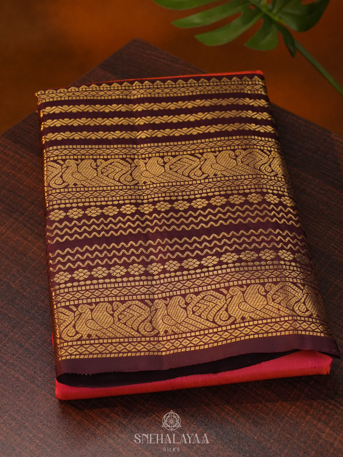 Ruby Red Kanjivaram Silk Saree