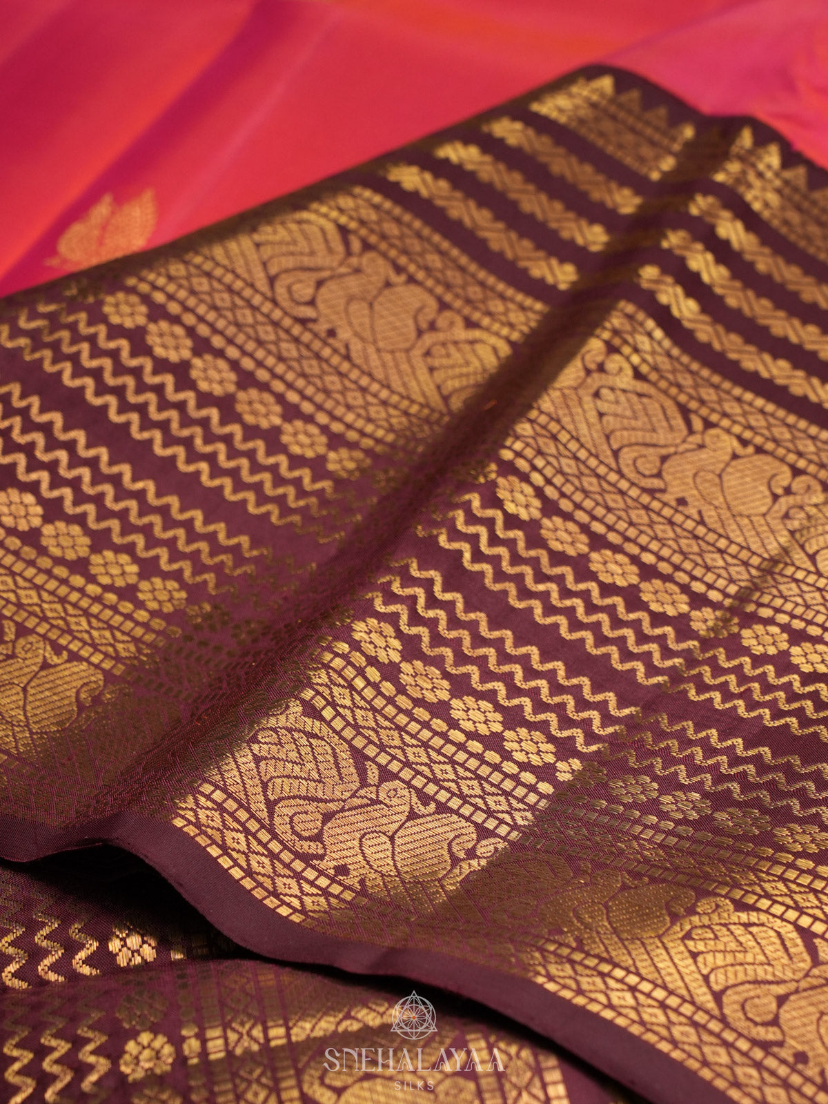Ruby Red Kanjivaram Silk Saree