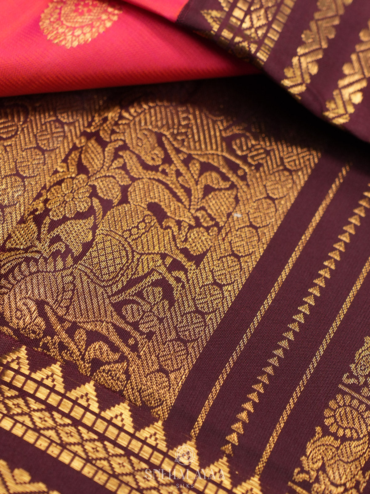 Ruby Red Kanjivaram Silk Saree
