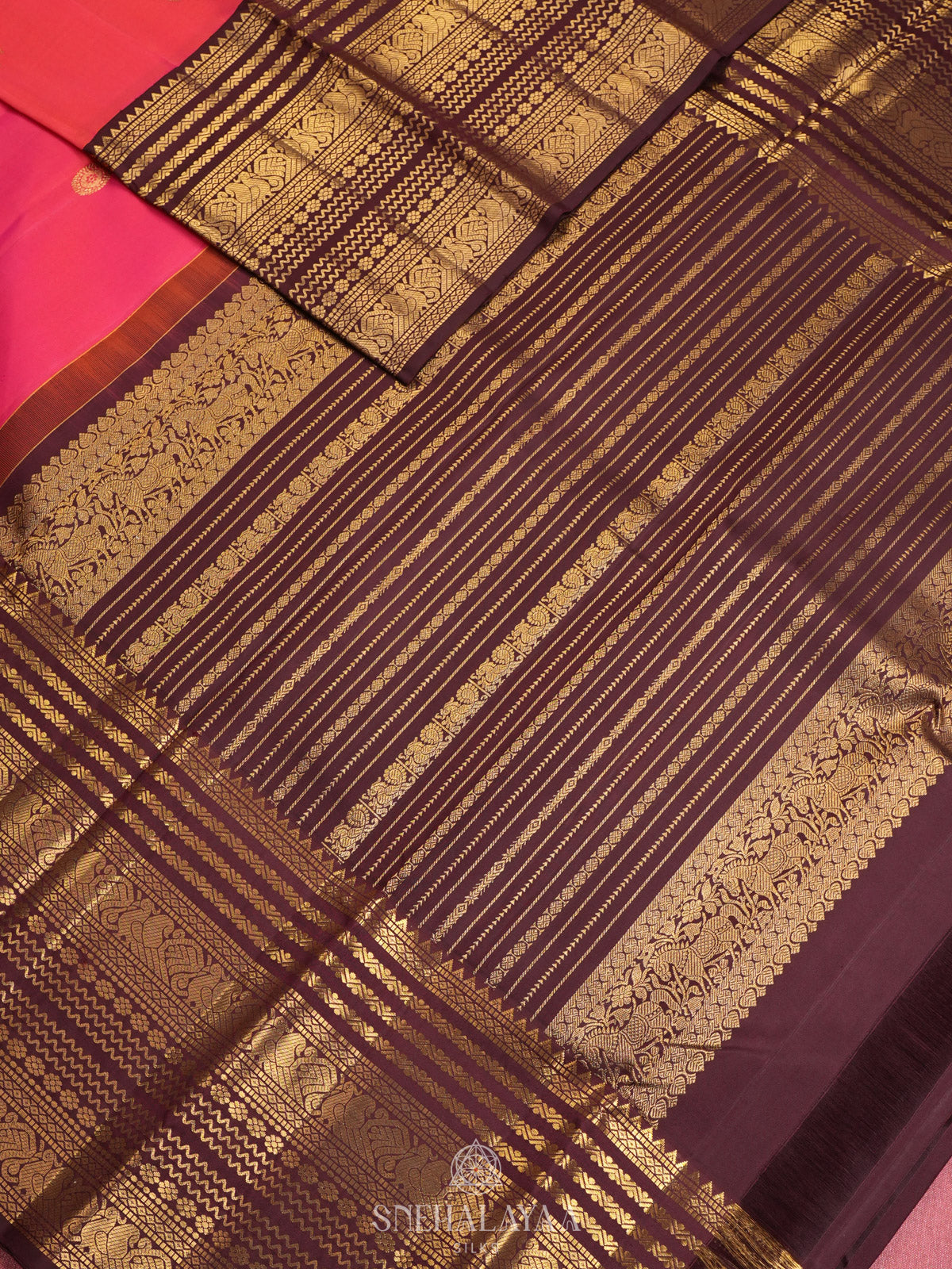 Ruby Red Kanjivaram Silk Saree