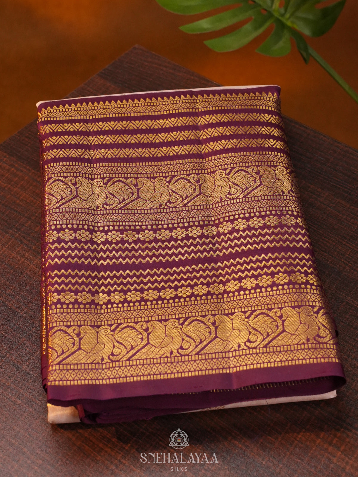 Cream Kanjivaram Silk Saree