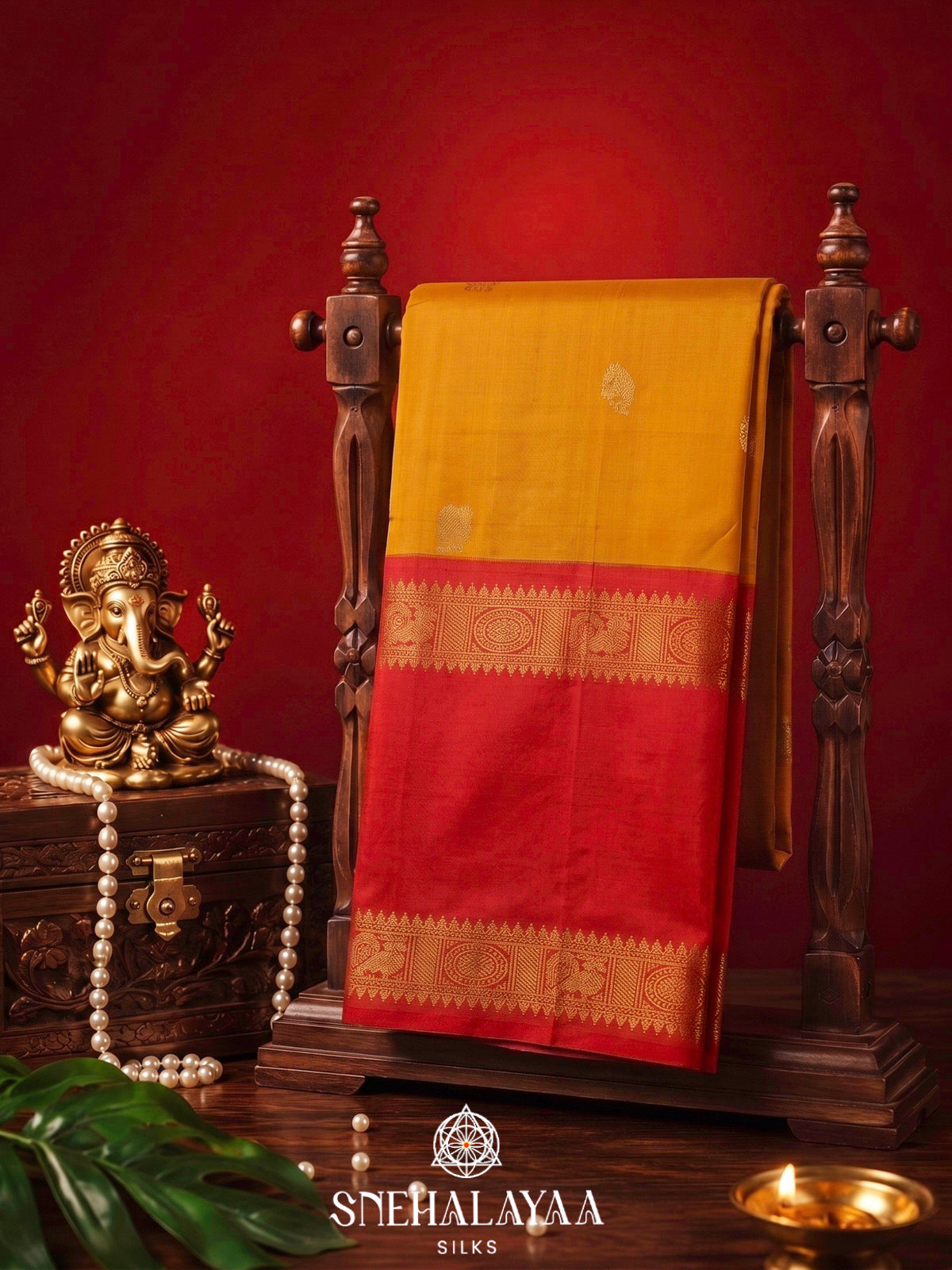 Yellow Kanjivaram Silk Saree