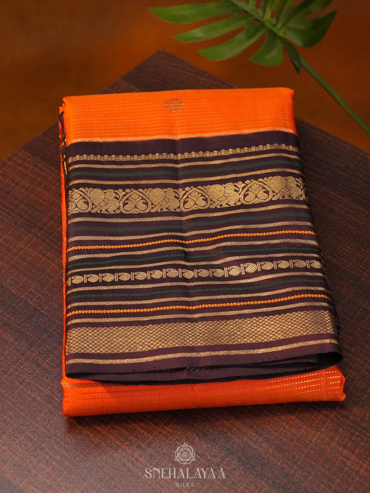 Orange Kanjivaram Silk Saree
