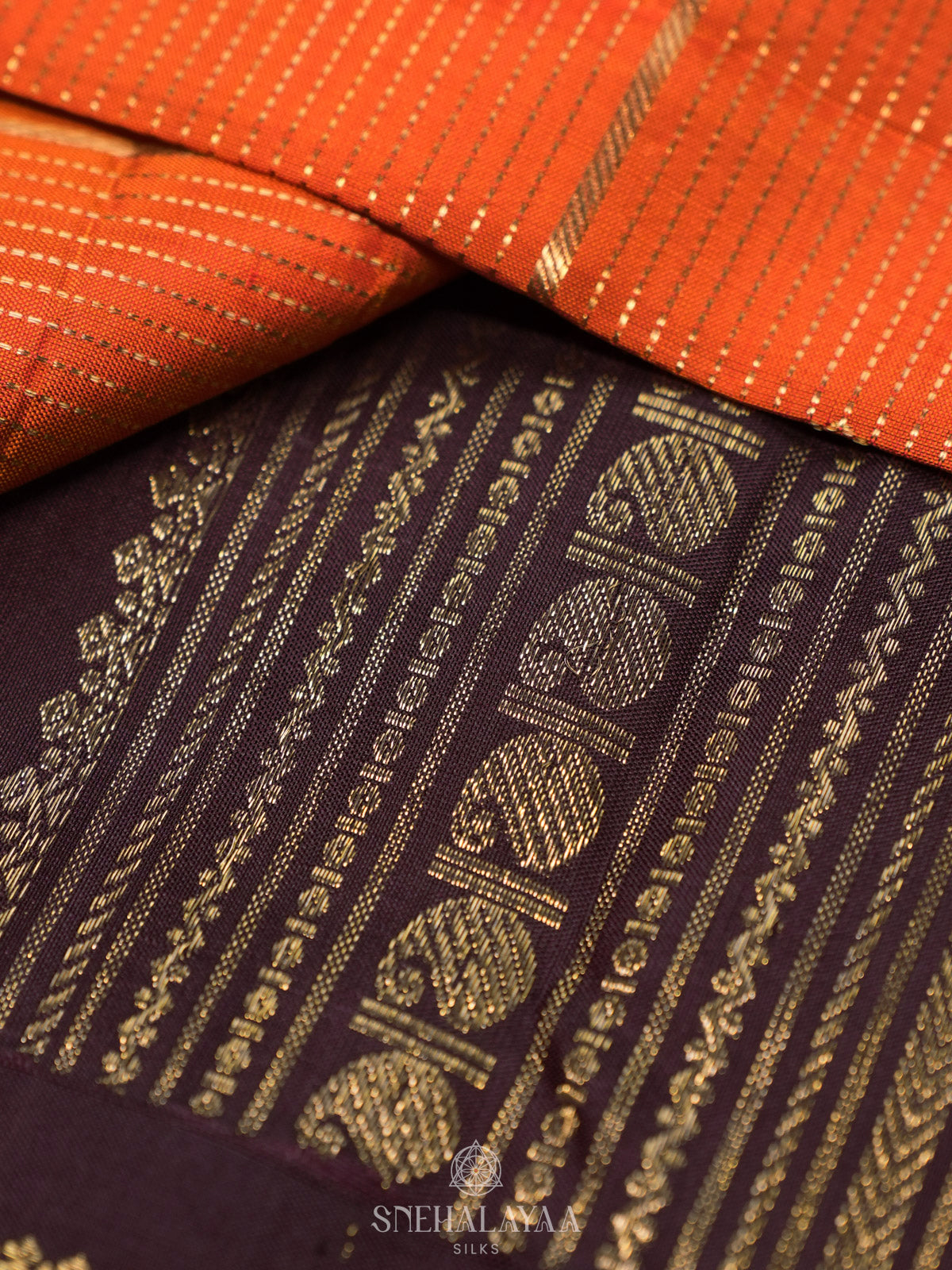Orange Kanjivaram Silk Saree