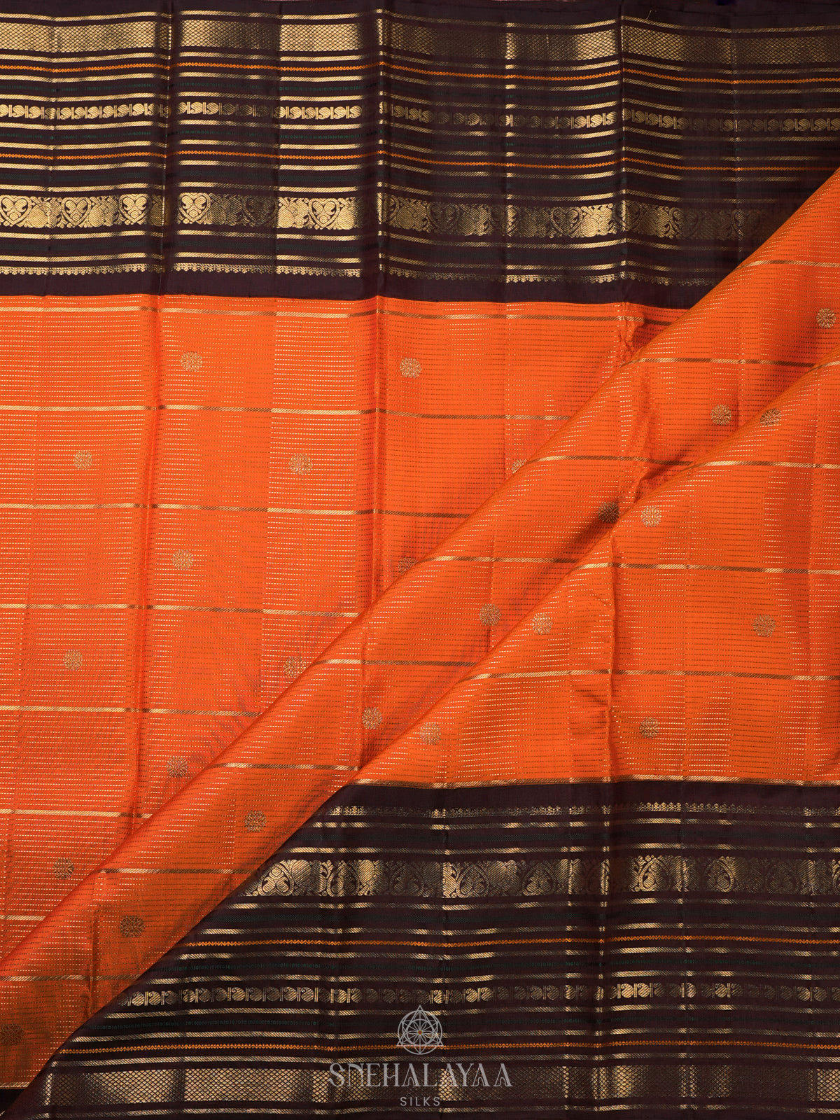 Orange Kanjivaram Silk Saree