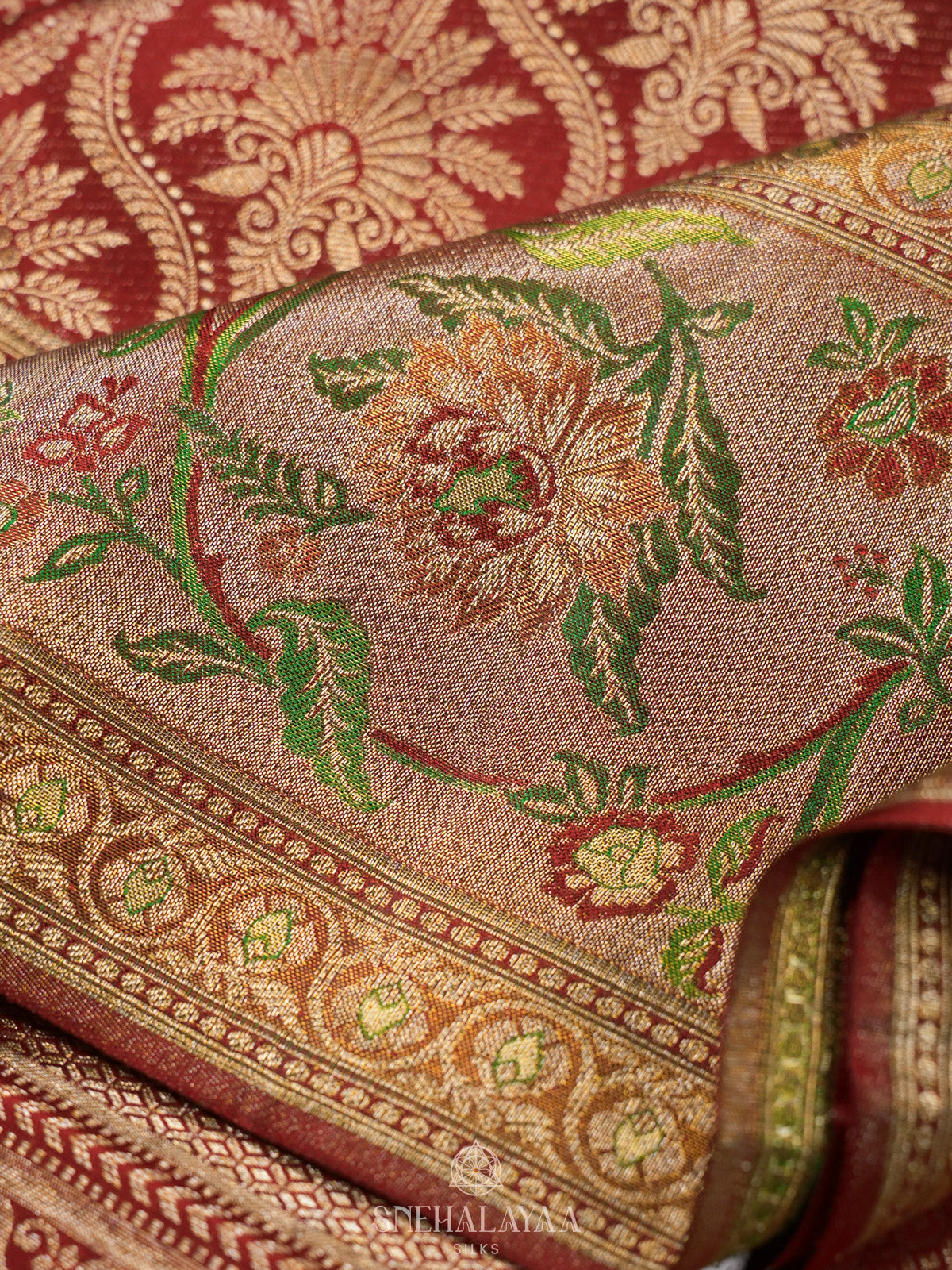Maroon Kanjivaram Silk Saree