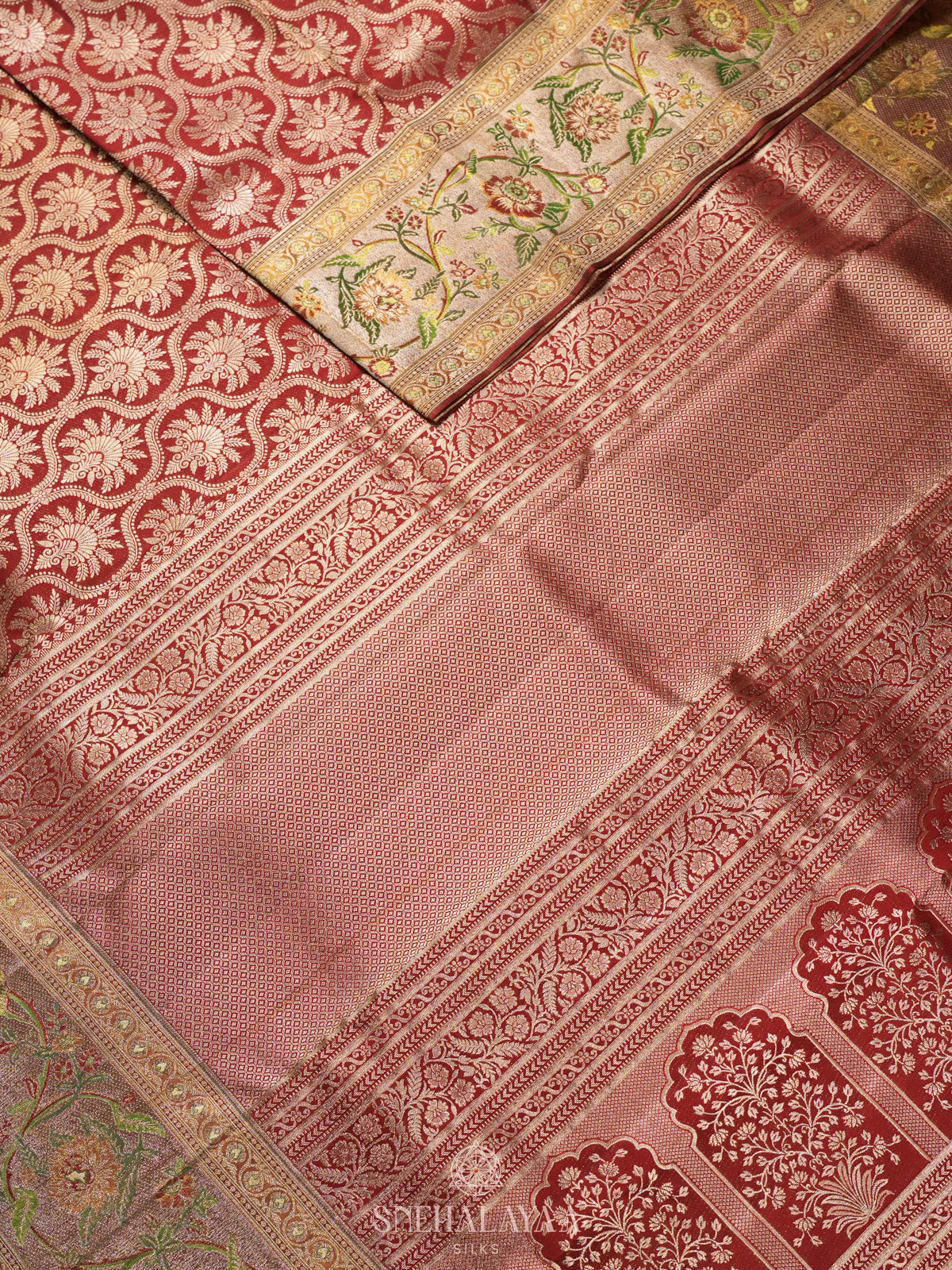 Maroon Kanjivaram Silk Saree