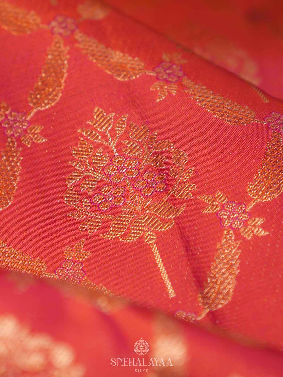 Ruby Red Kanjivaram Silk Saree