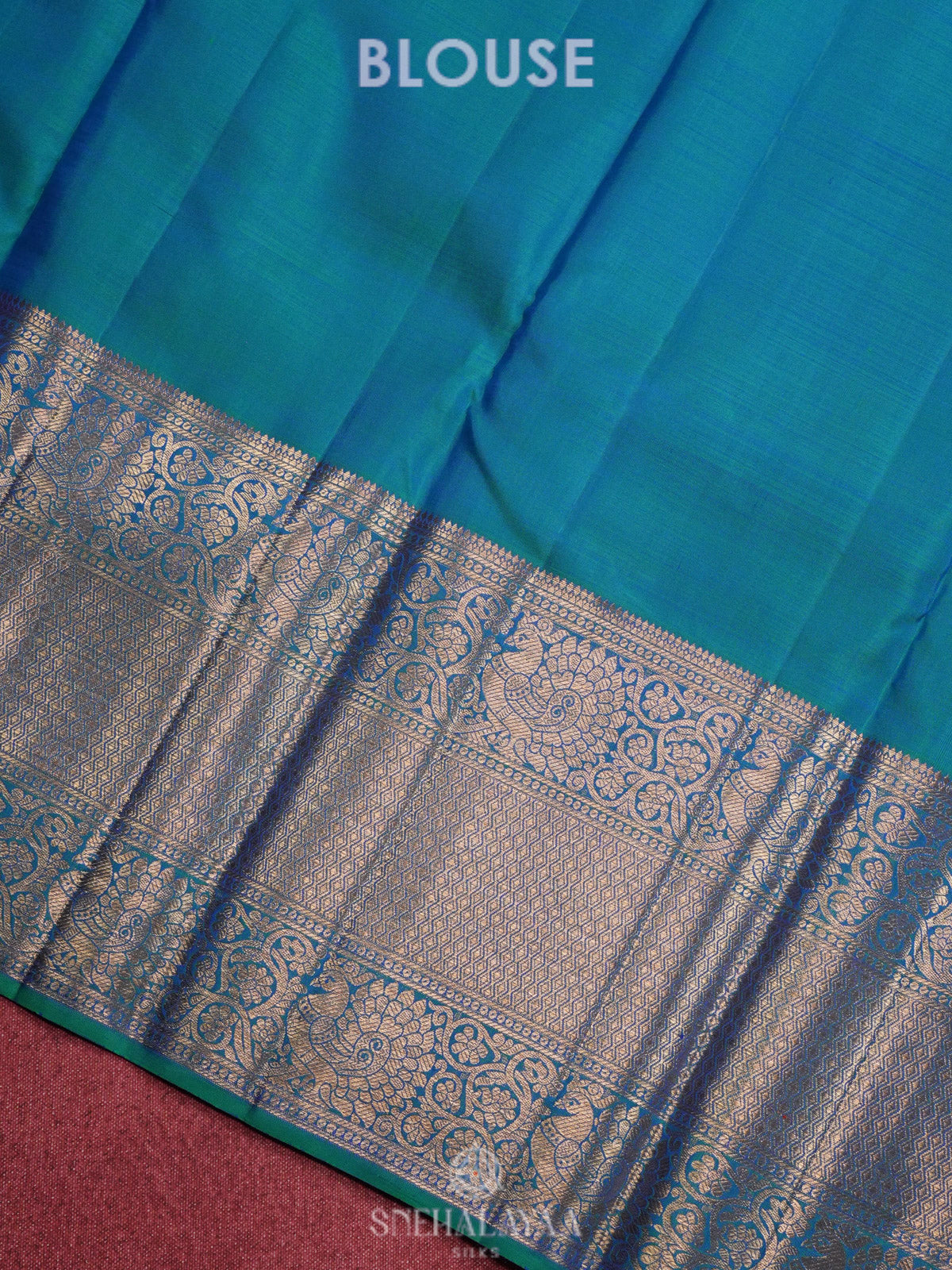 Peacock Blue Kanjivaram Silk Saree