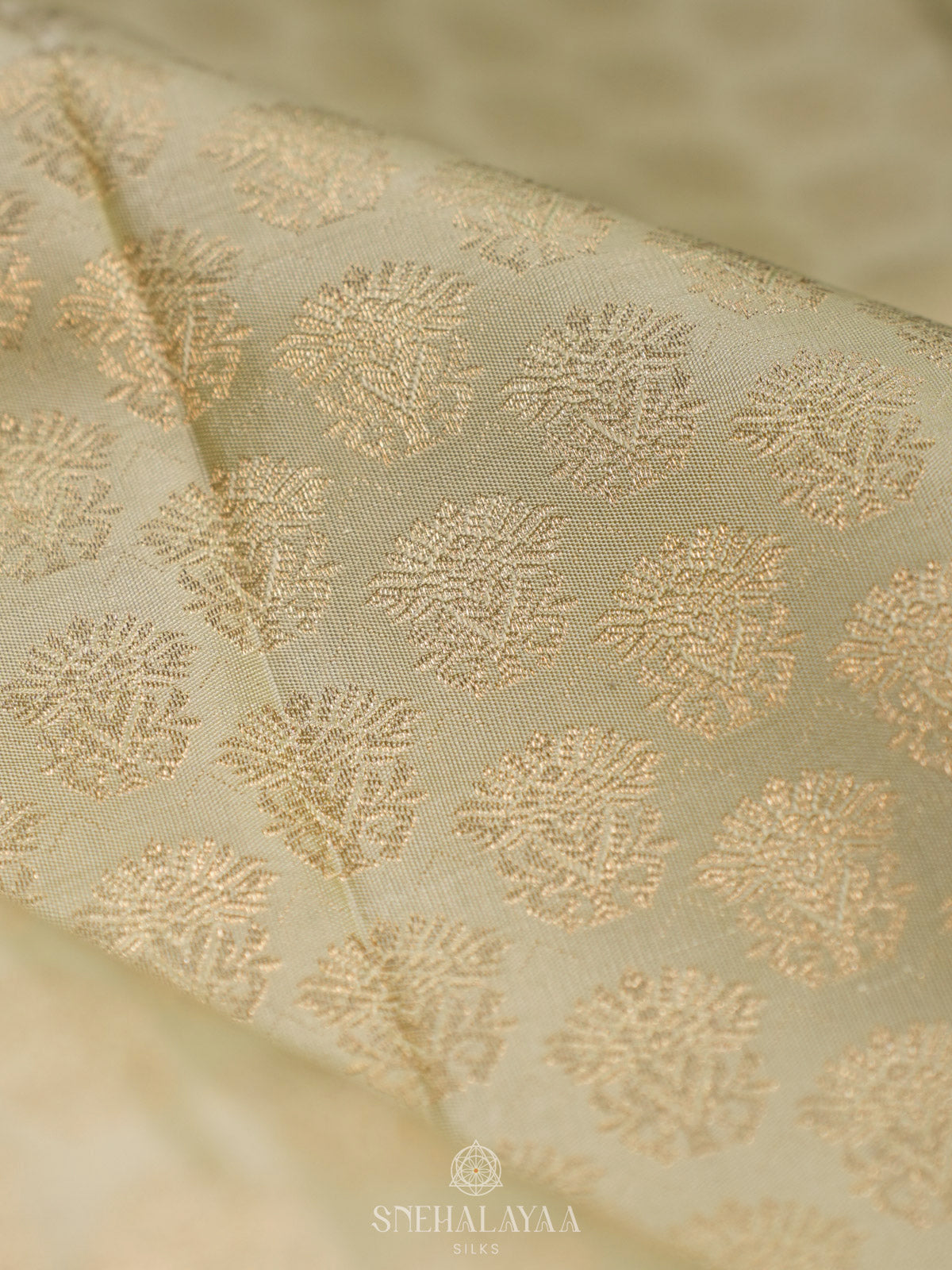 Cream Kanjivaram Silk Saree