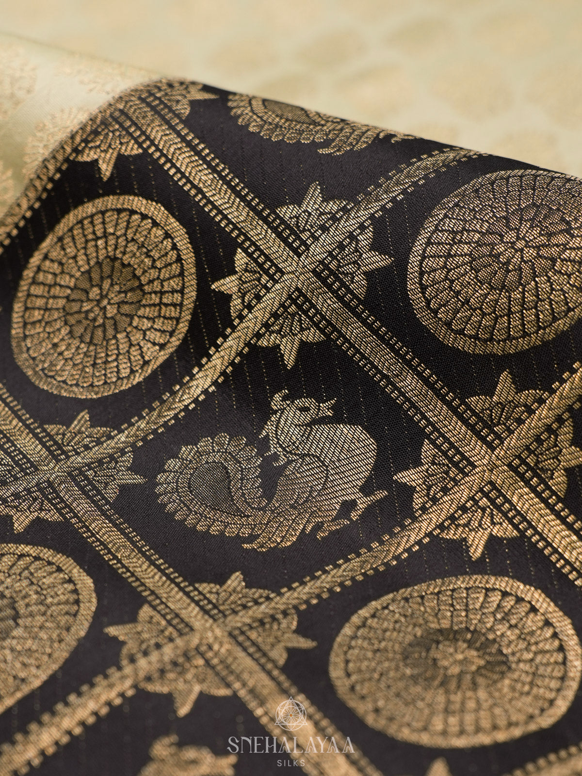 Cream Kanjivaram Silk Saree
