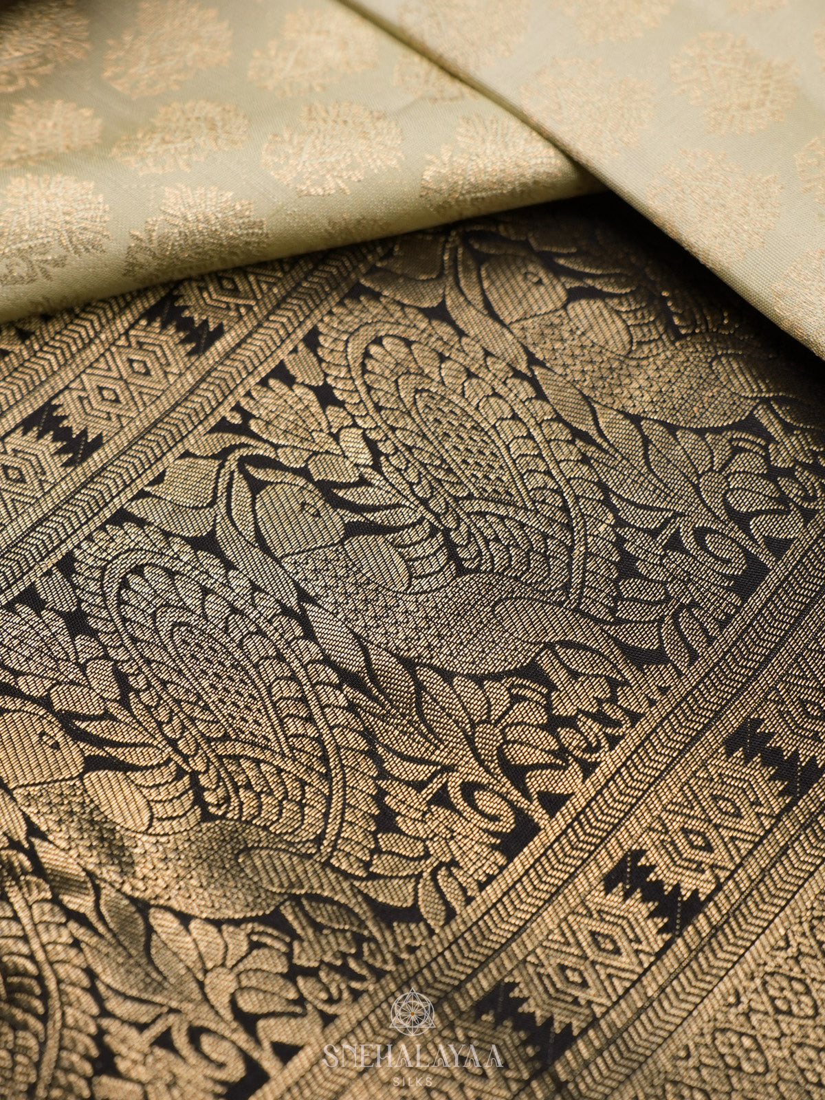 Cream Kanjivaram Silk Saree