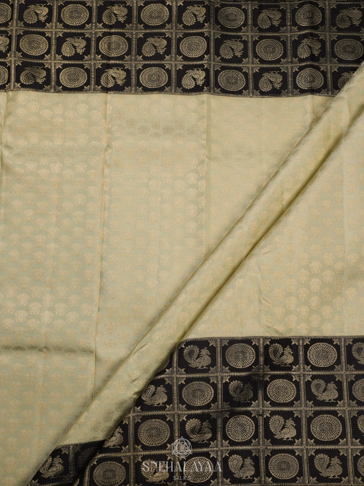 Cream Kanjivaram Silk Saree