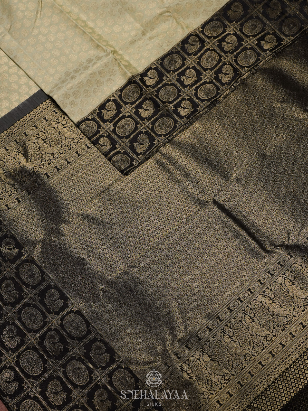 Cream Kanjivaram Silk Saree