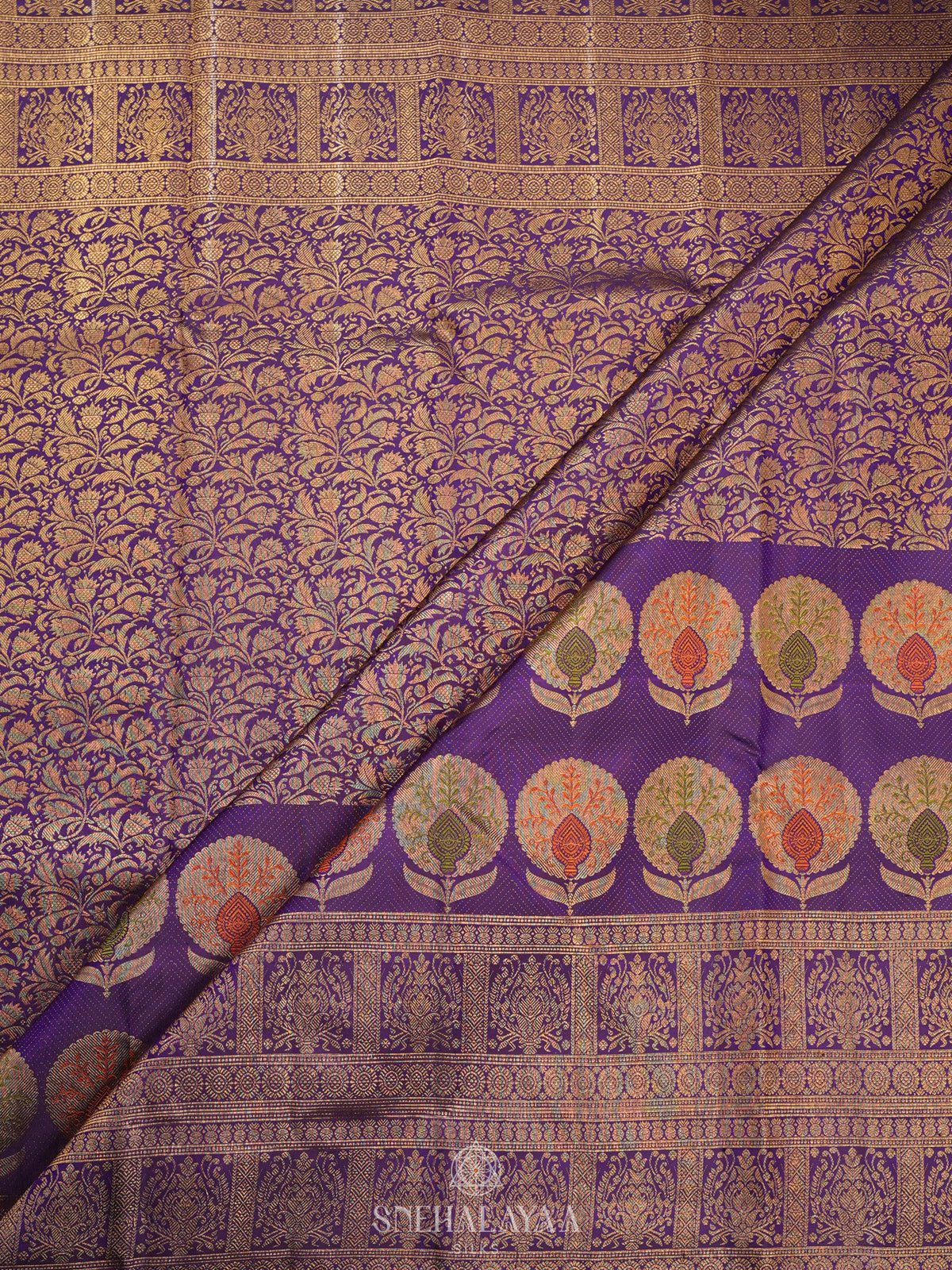 Purple Kanjivaram Silk Saree