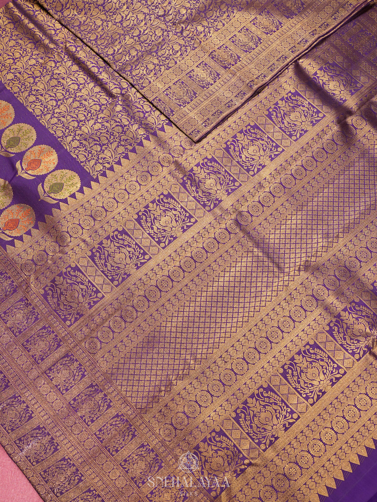Purple Kanjivaram Silk Saree