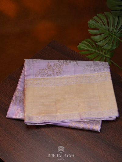 Lilac Tissue Kanjivaram Silk Saree