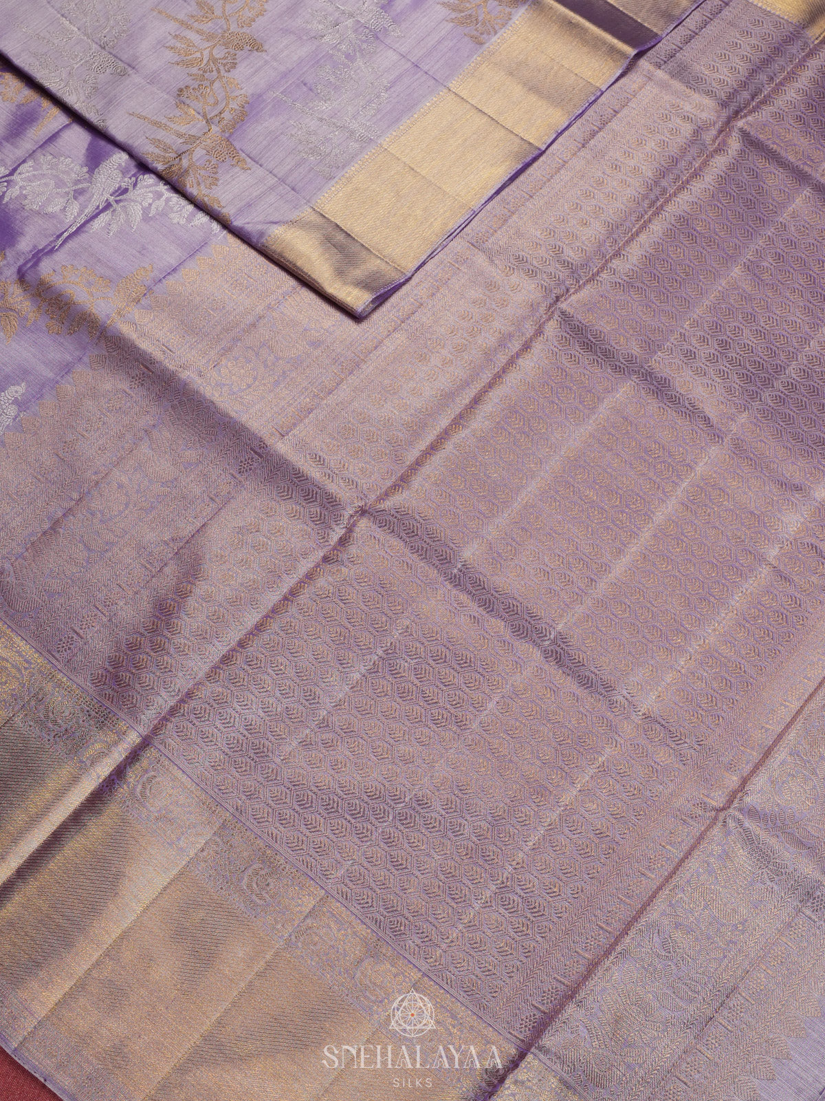 Lilac Tissue Kanjivaram Silk Saree