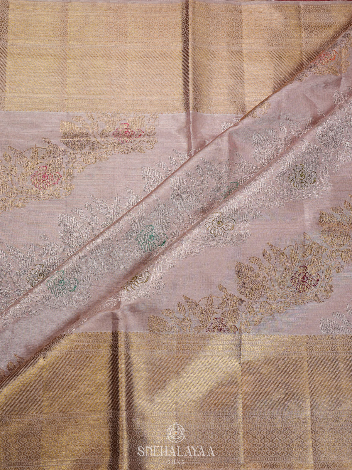 Off White Tissue Kanjivaram Silk Saree