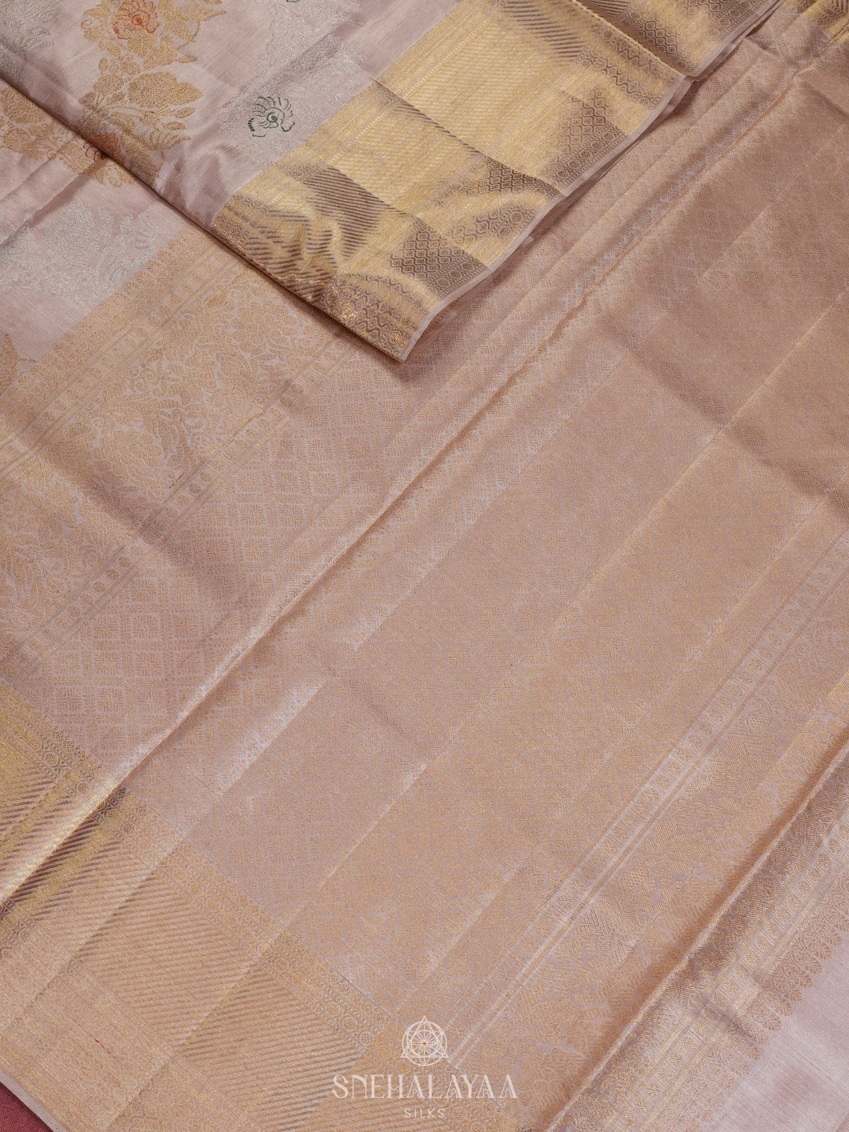 Off White Tissue Kanjivaram Silk Saree