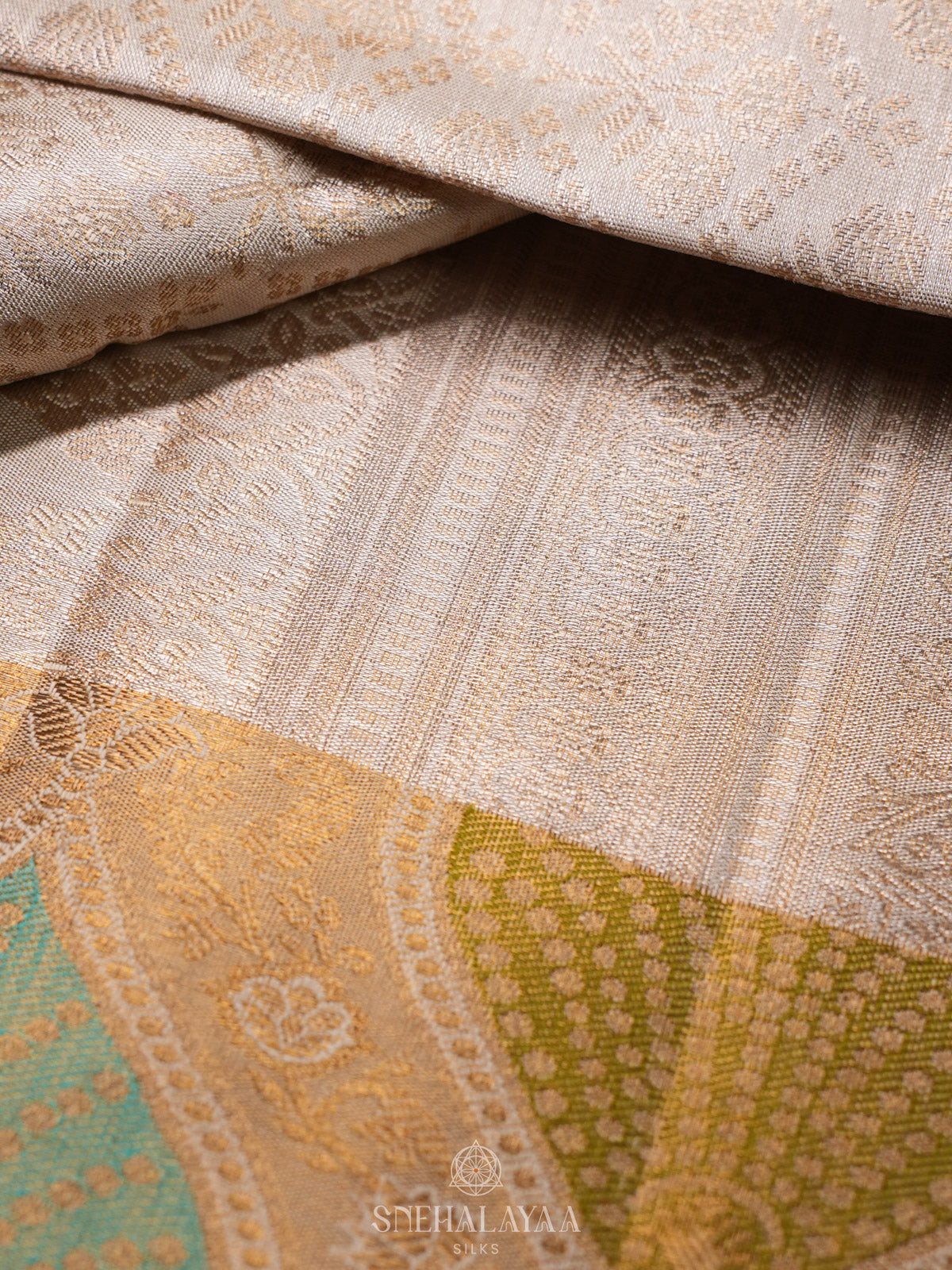 Off White Tissue Kanjivaram Silk Saree
