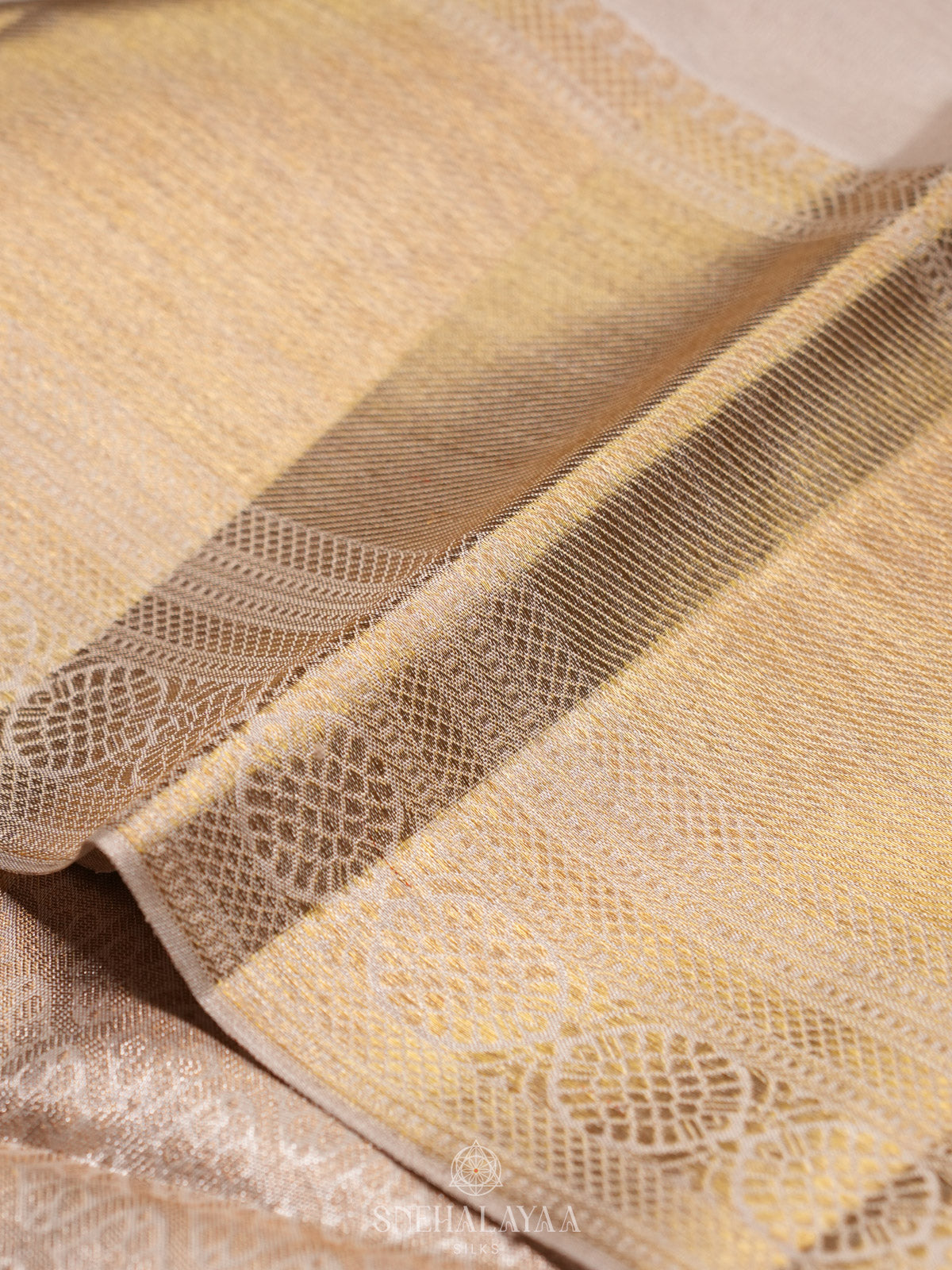 Beige Tissue Kanjivaram Silk Saree