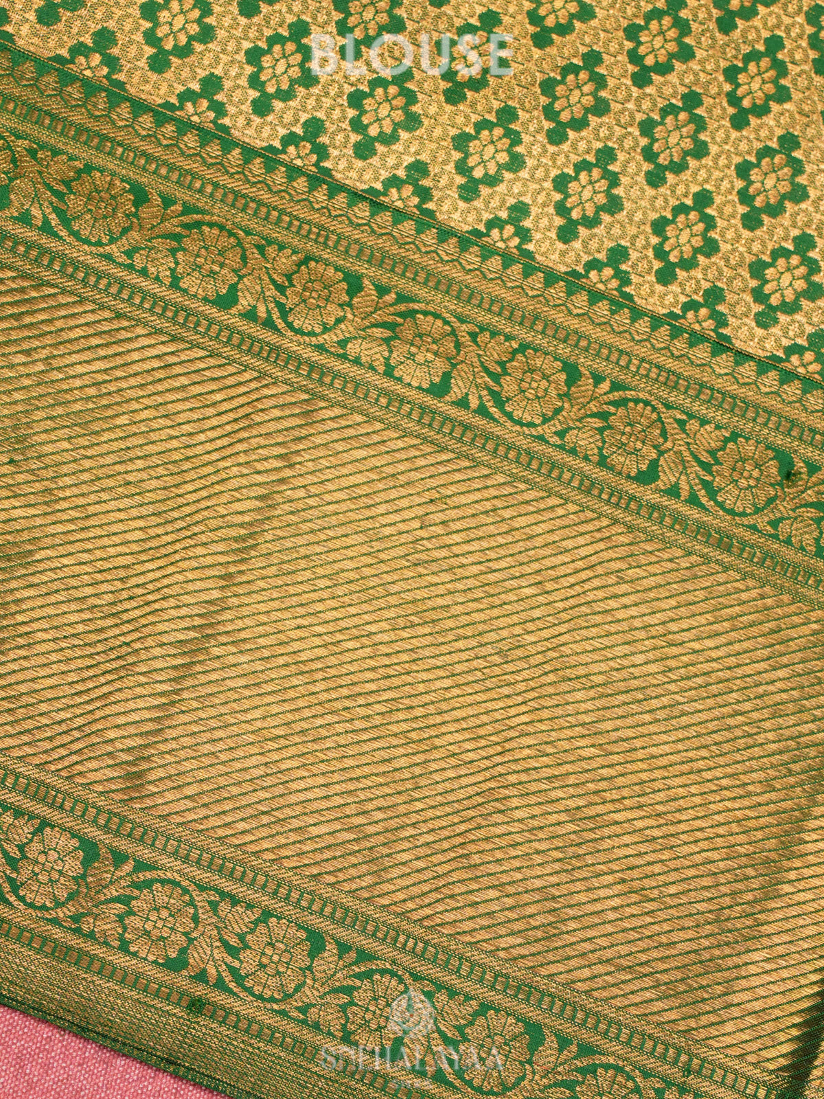 Emerald Green Tissue Kanjivaram Silk Saree