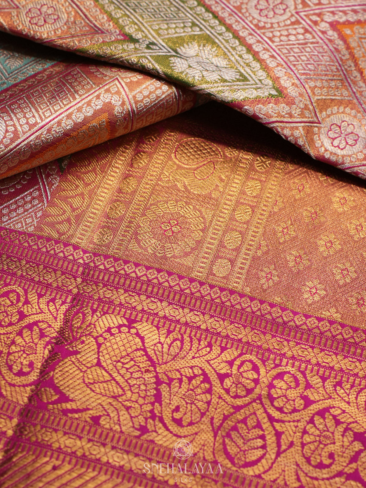 Multicolour Tissue Kanjivaram Silk Saree