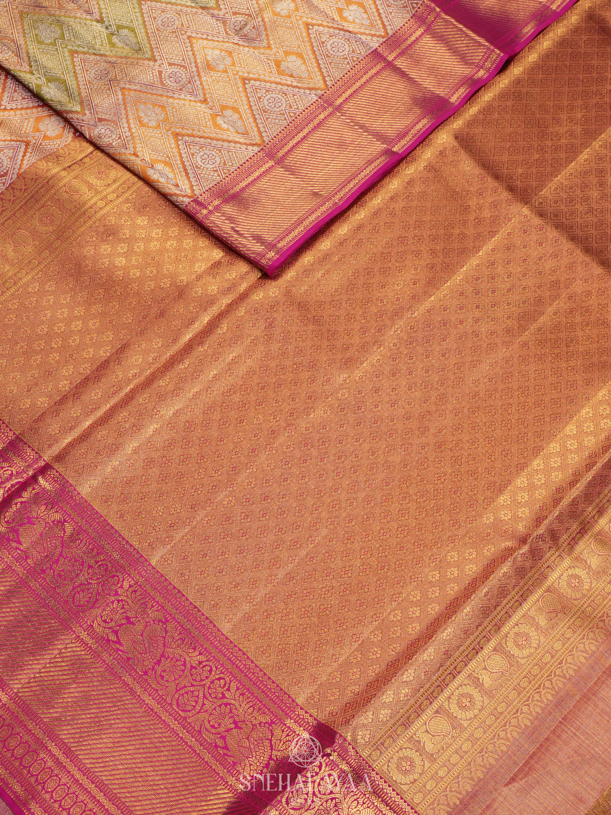 Multicolour Tissue Kanjivaram Silk Saree
