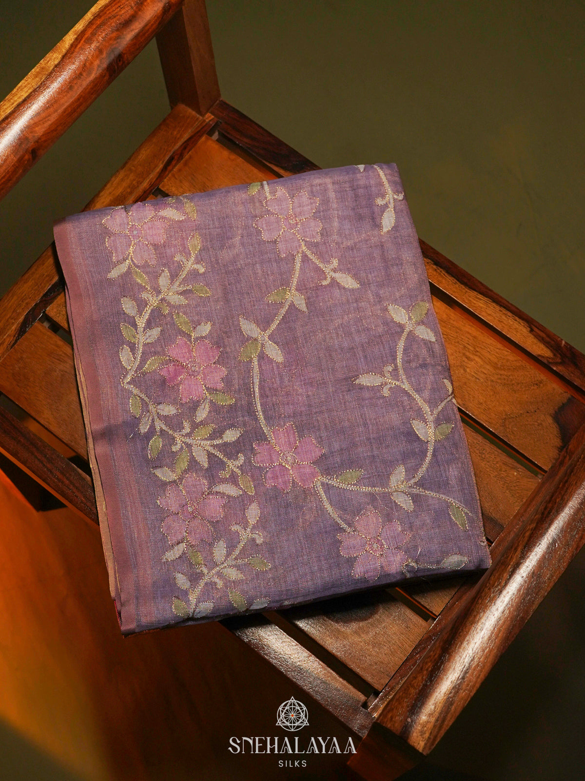 Plum Linen Saree