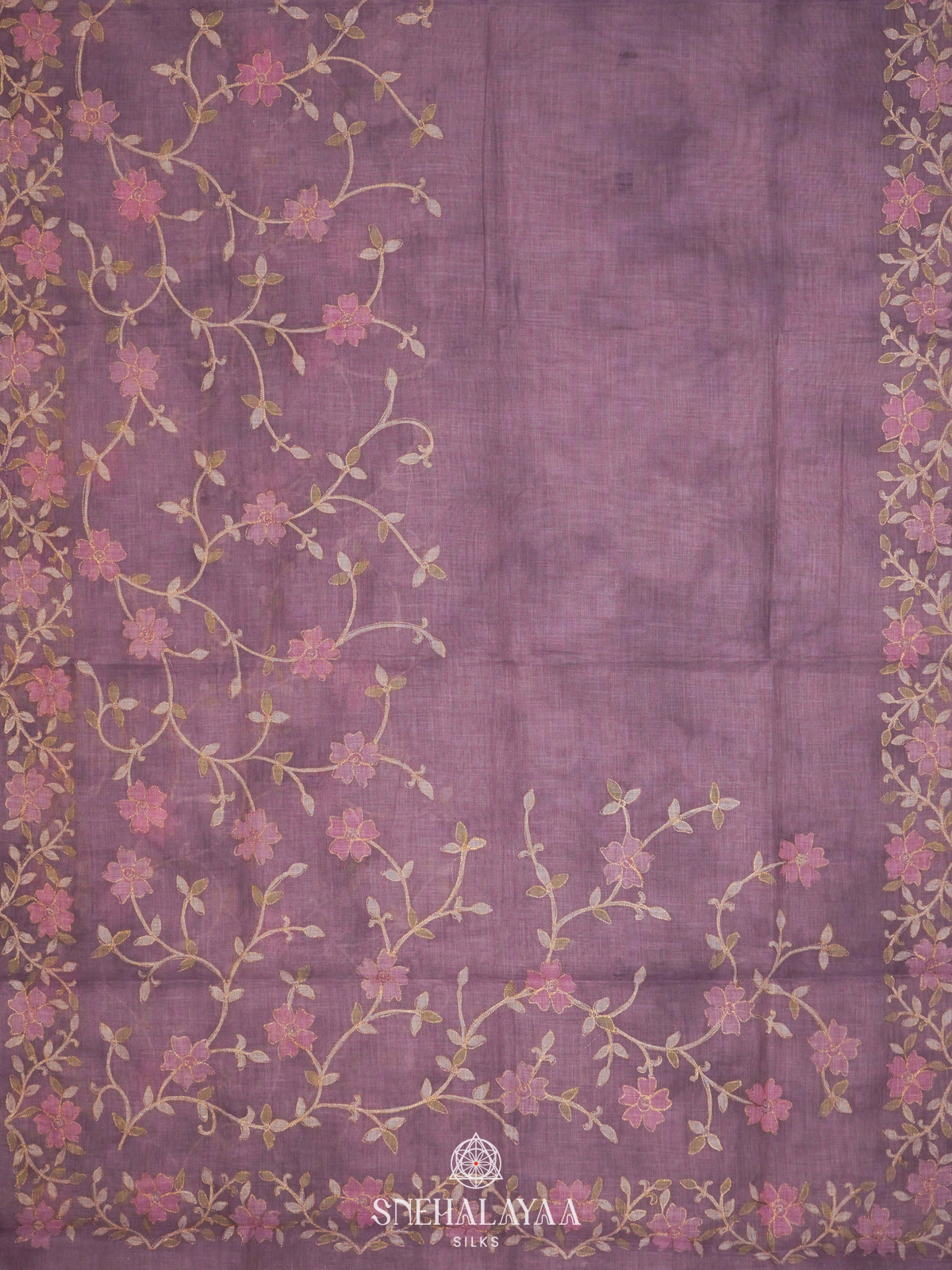 Plum Linen Saree