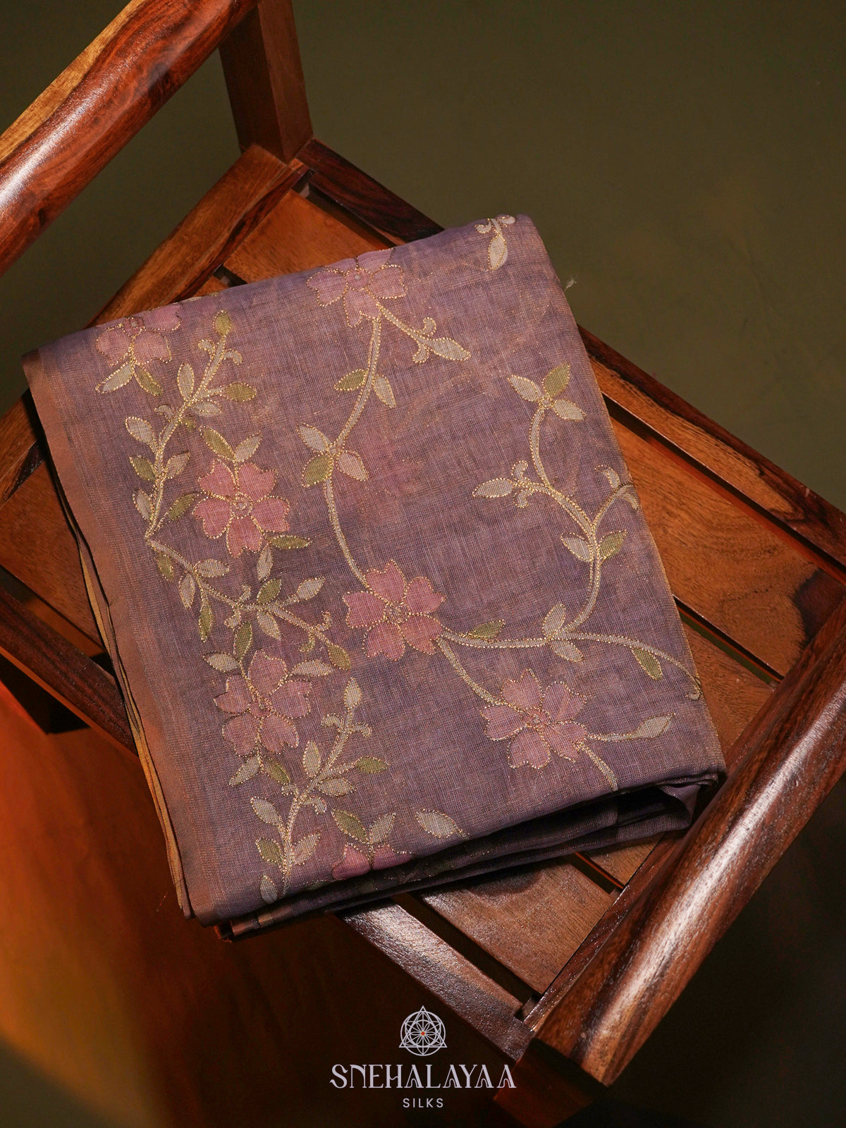 Plum Linen Saree