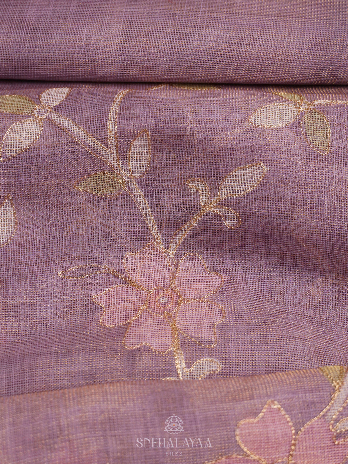 Plum Linen Saree