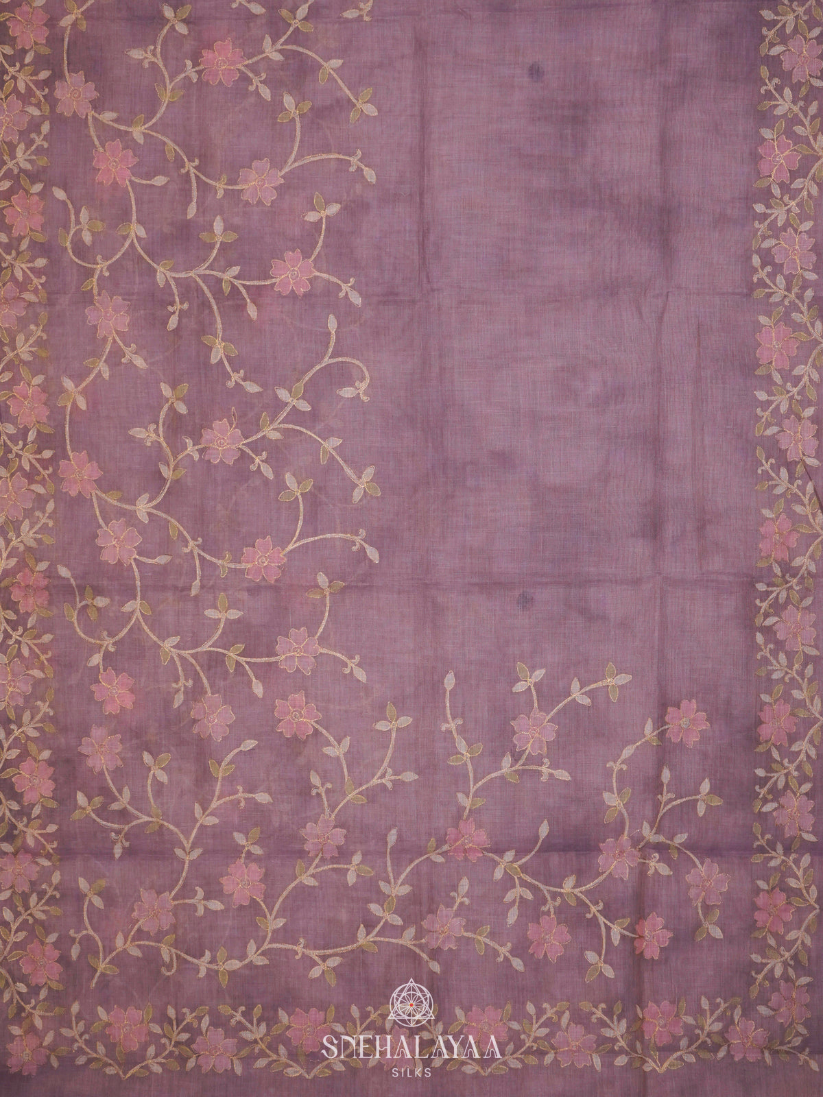 Plum Linen Saree