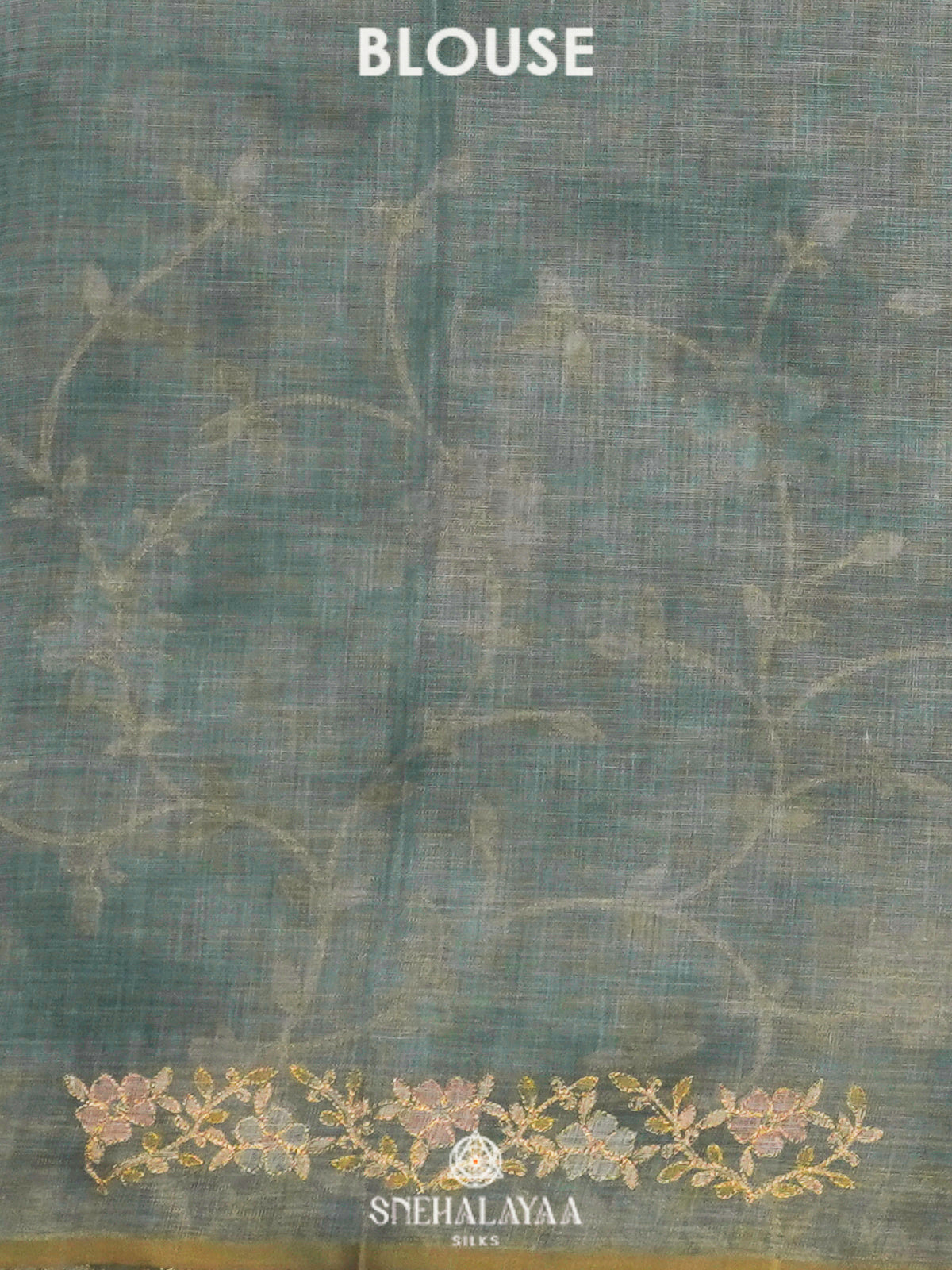 Pale Blue Linen Saree