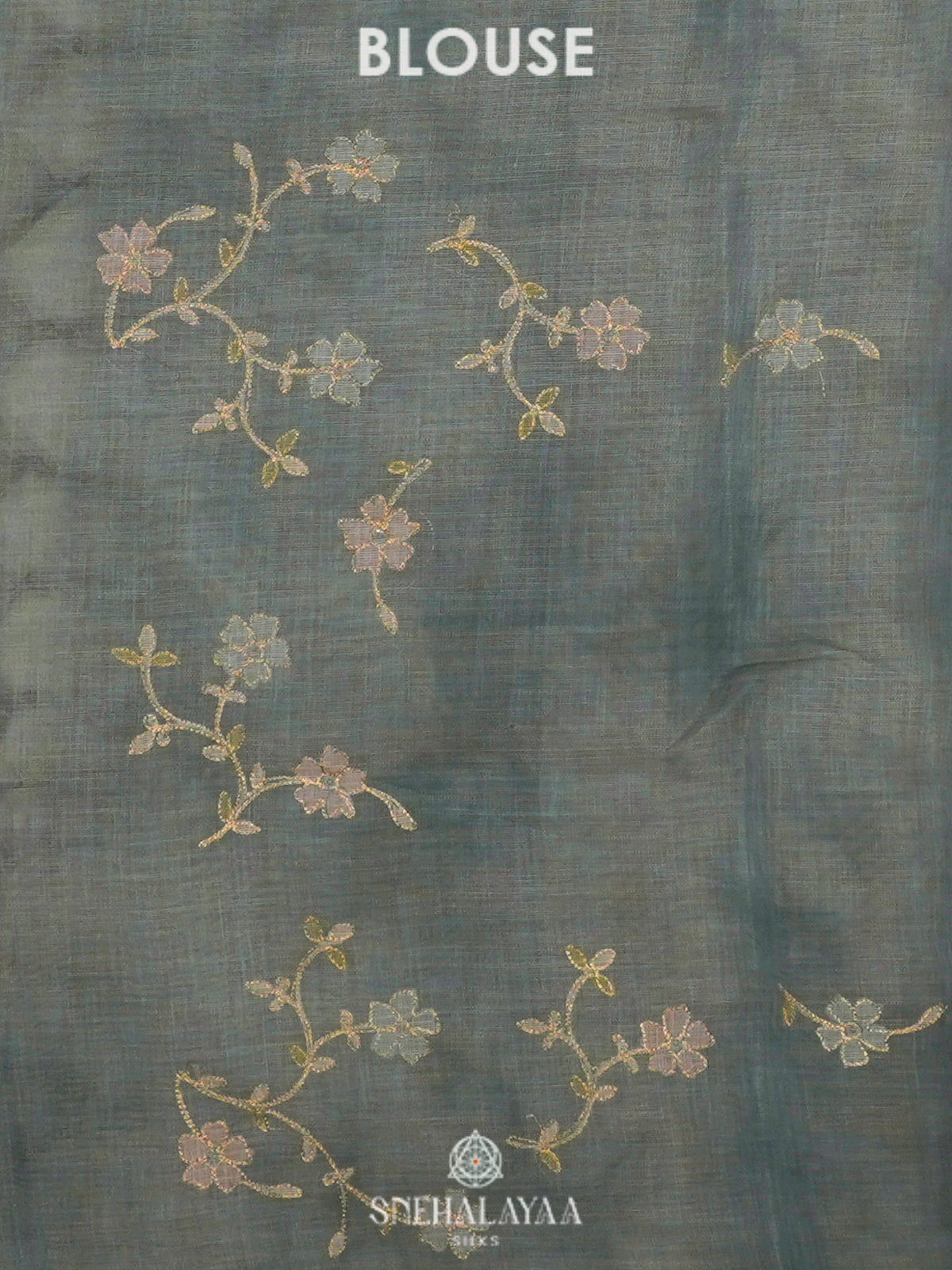 Pale Blue Linen Saree