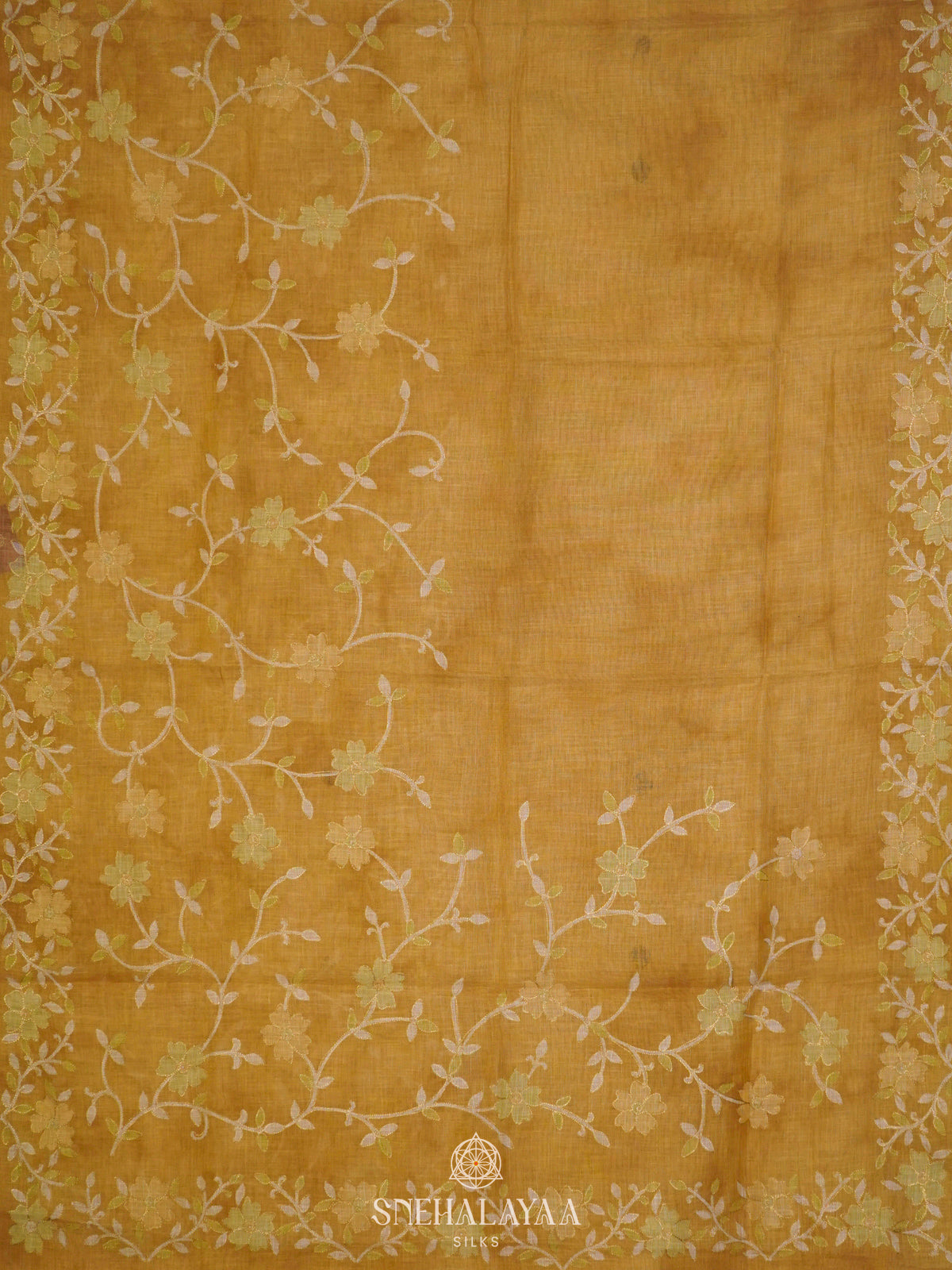Yellow Linen Saree