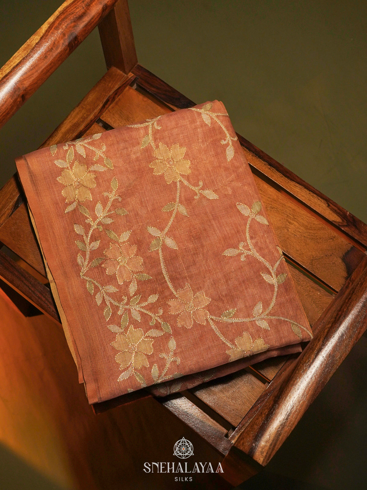 Peach Linen Saree
