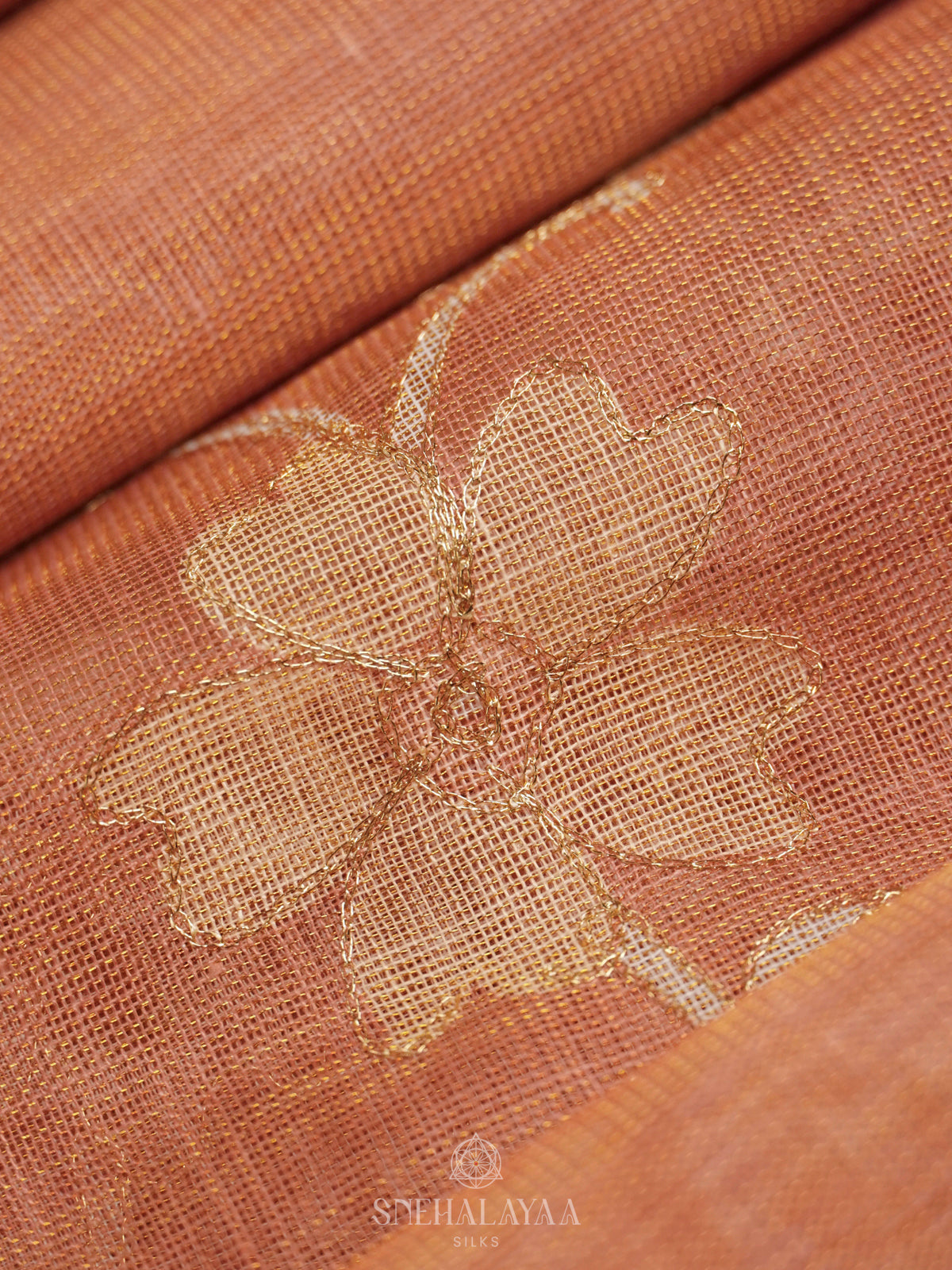 Peach Linen Saree