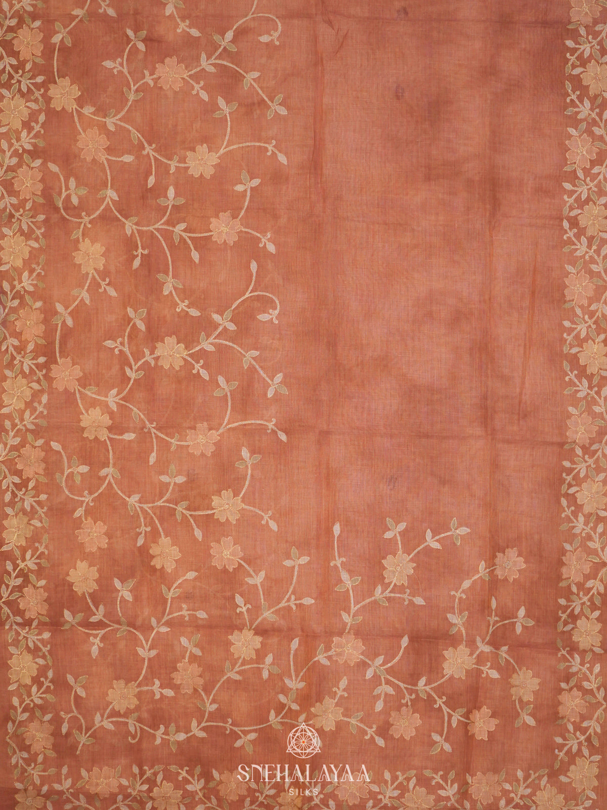 Peach Linen Saree