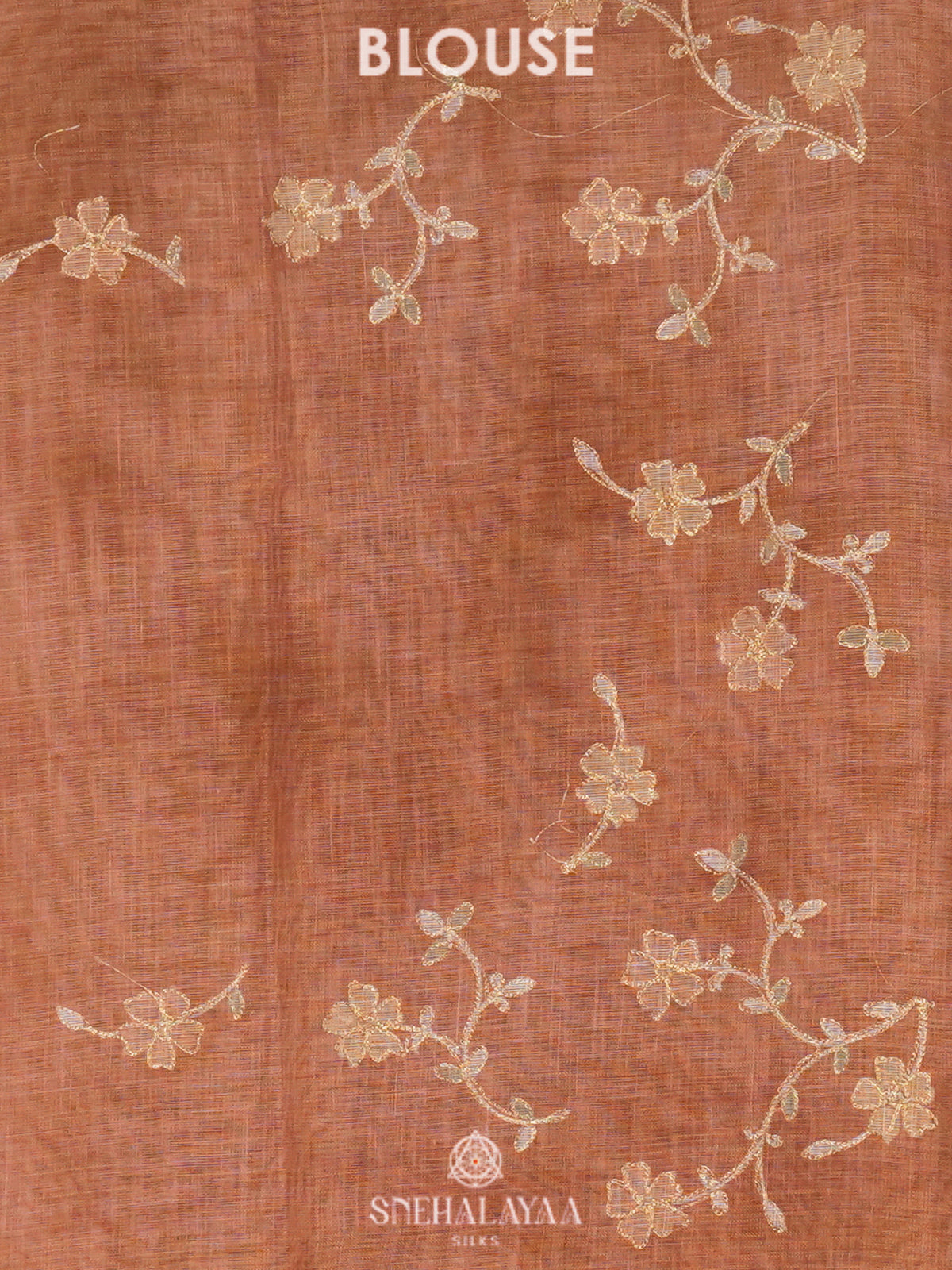 Peach Linen Saree